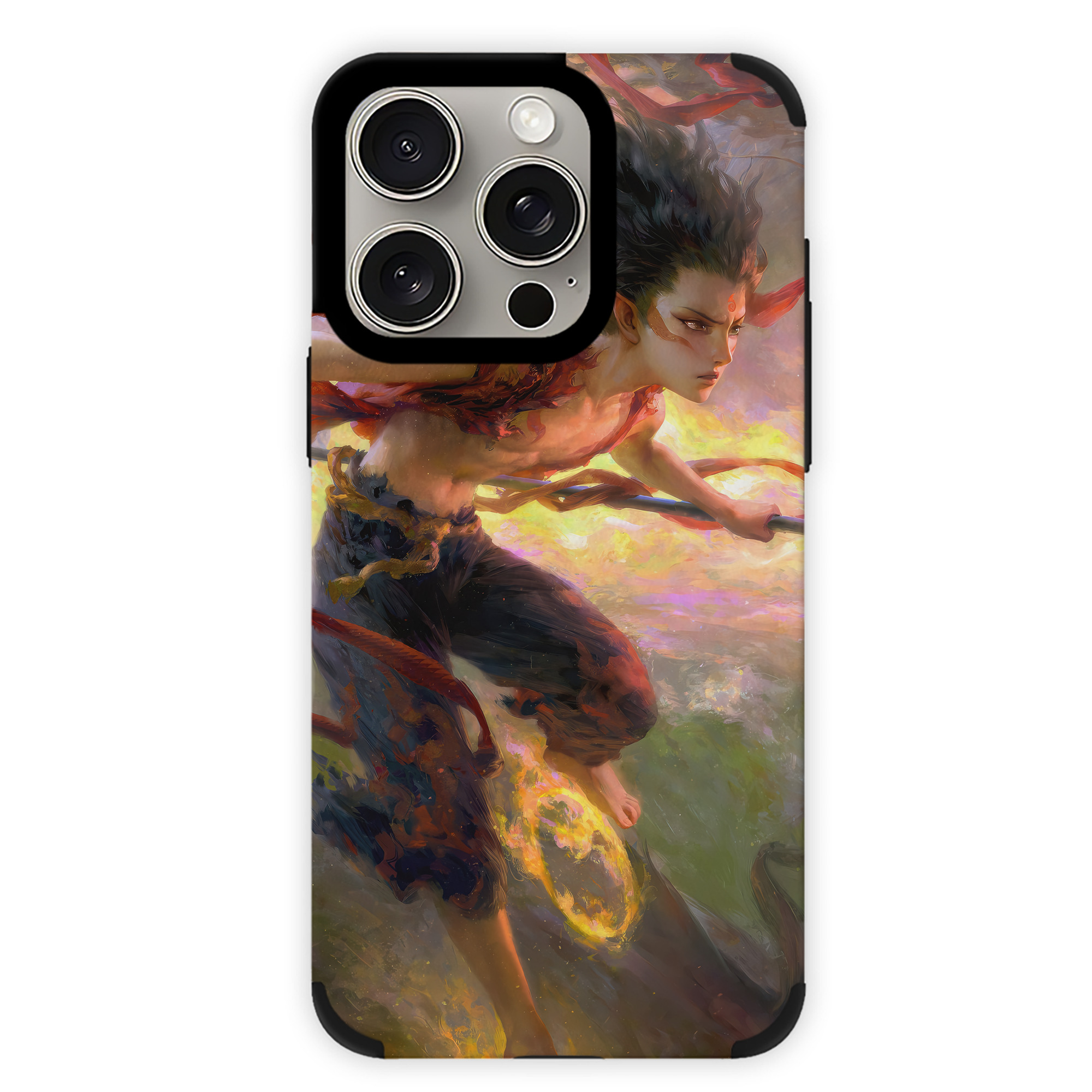 （画像用） Ne Zha 2 ナタ 魔童の大暴れ 【iPhone15ProMax対応】 PUレザー スマホケース 耐衝撃＆黄変防止