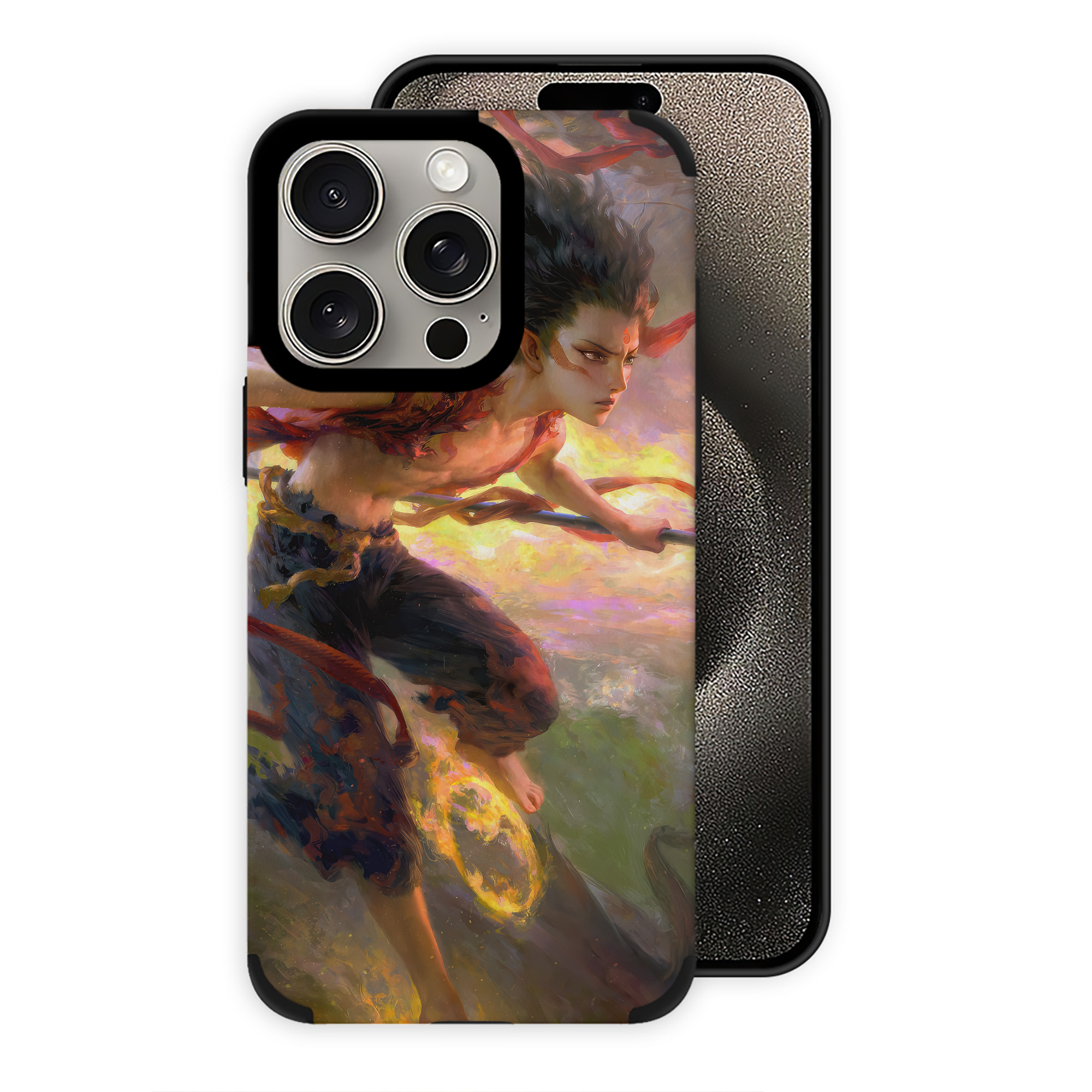 （画像用） Ne Zha 2 ナタ 魔童の大暴れ 【iPhone15ProMax対応】 PUレザー スマホケース 耐衝撃＆黄変防止