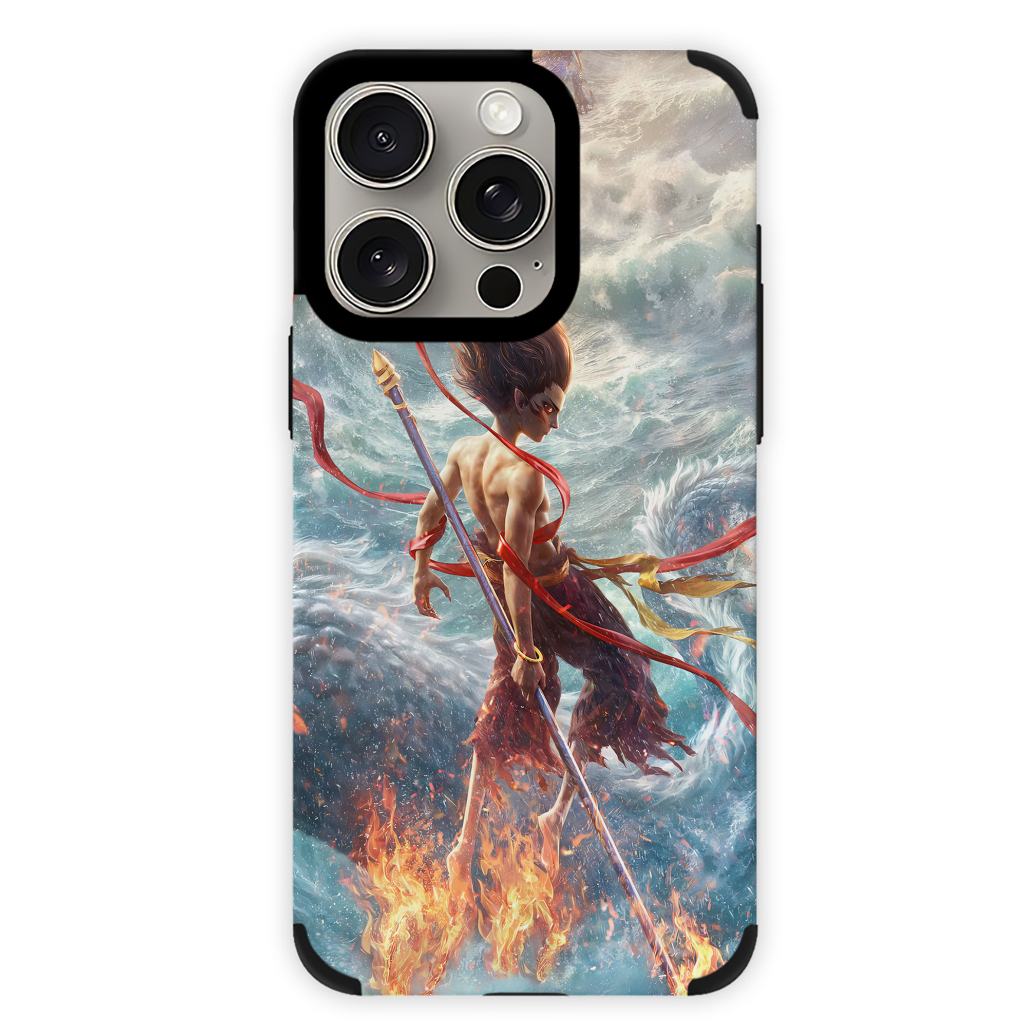（画像用） Ne Zha 2 ナタ 魔童の大暴れ 【iPhone15ProMax対応】 PUレザー スマホケース 耐衝撃＆黄変防止