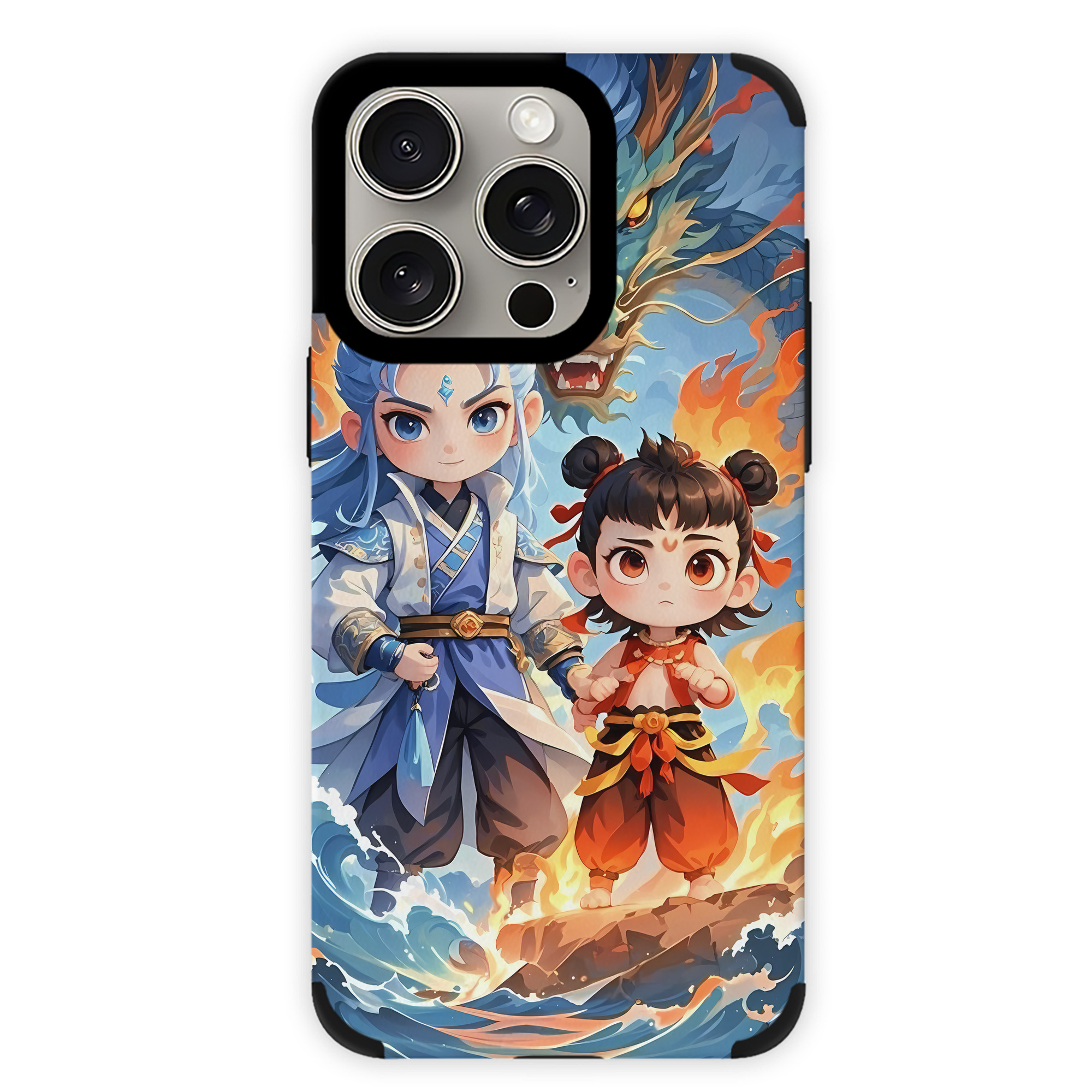 （画像用） Ne Zha 2 ナタ 魔童の大暴れ 【iPhone15ProMax対応】 PUレザー スマホケース 耐衝撃＆黄変防止