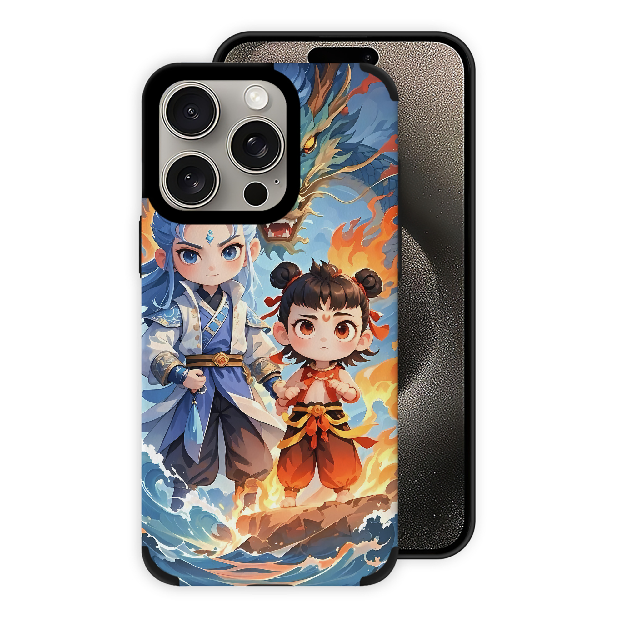 （画像用） Ne Zha 2 ナタ 魔童の大暴れ 【iPhone15ProMax対応】 PUレザー スマホケース 耐衝撃＆黄変防止