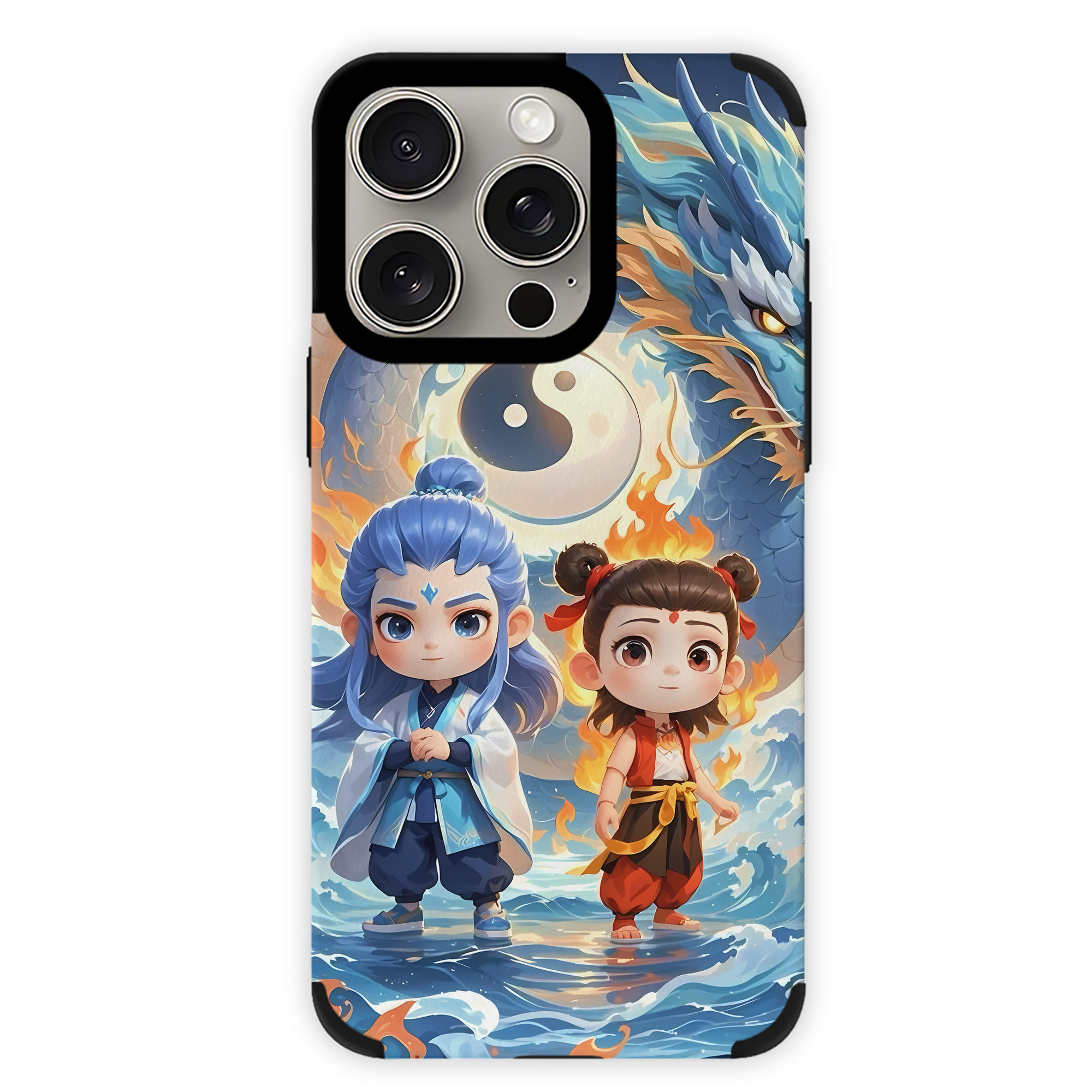 （画像用） Ne Zha 2 ナタ 魔童の大暴れ 【iPhone15ProMax対応】 PUレザー スマホケース 耐衝撃＆黄変防止