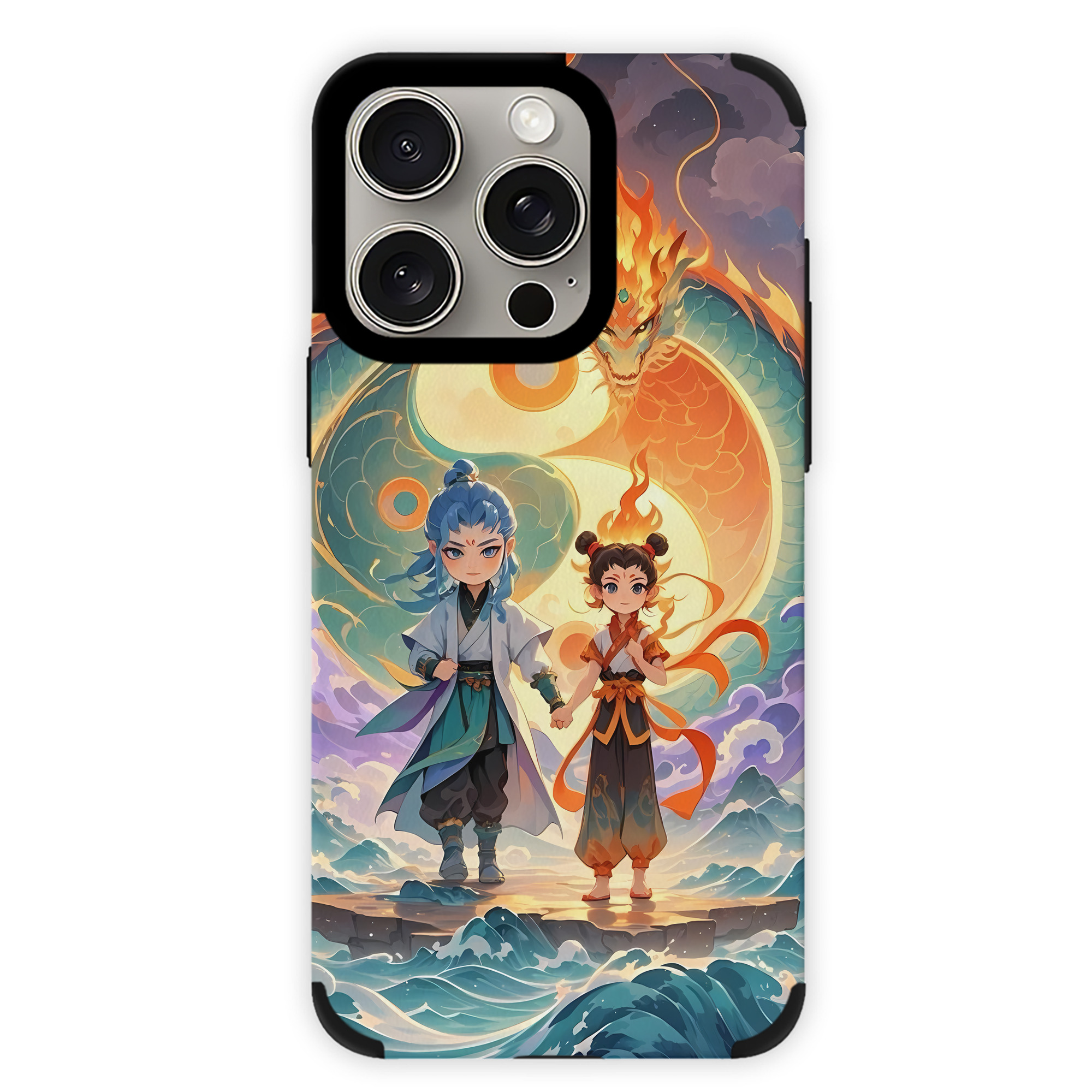 （画像用） Ne Zha 2 ナタ 魔童の大暴れ 【iPhone15ProMax対応】 PUレザー スマホケース 耐衝撃＆黄変防止