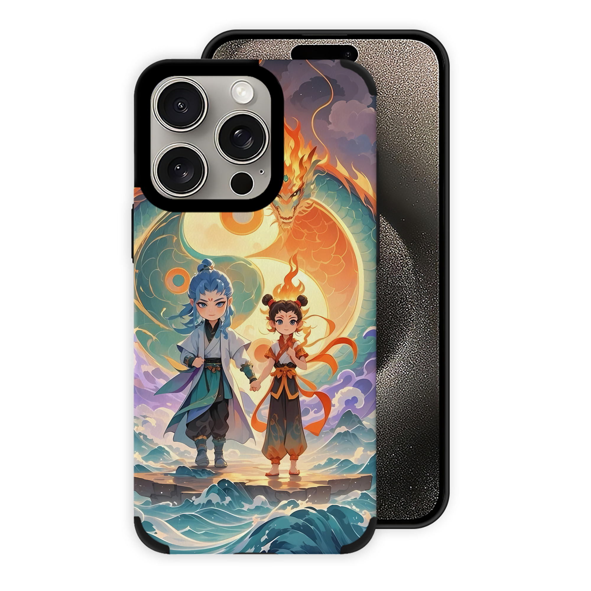 （画像用） Ne Zha 2 ナタ 魔童の大暴れ 【iPhone15ProMax対応】 PUレザー スマホケース 耐衝撃＆黄変防止