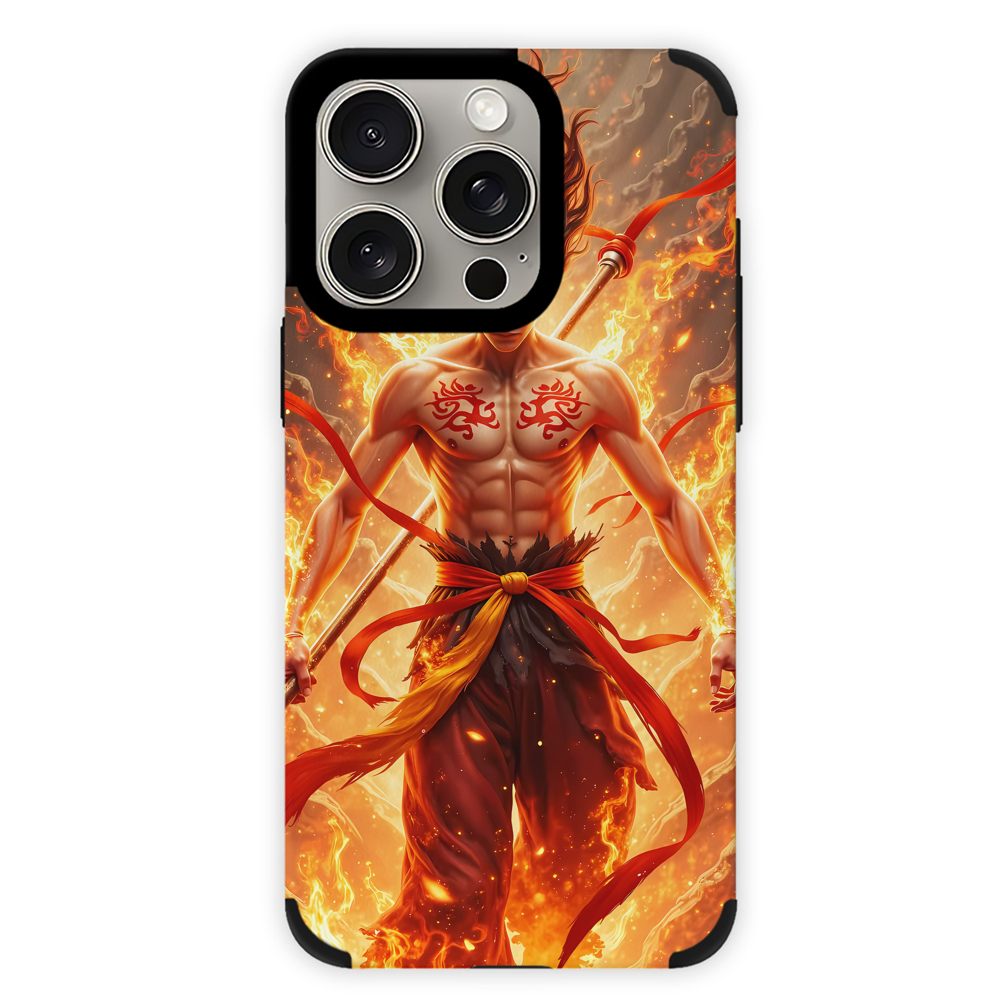 （画像用） Ne Zha 2 ナタ 魔童の大暴れ 【iPhone15ProMax対応】 PUレザー スマホケース 耐衝撃＆黄変防止