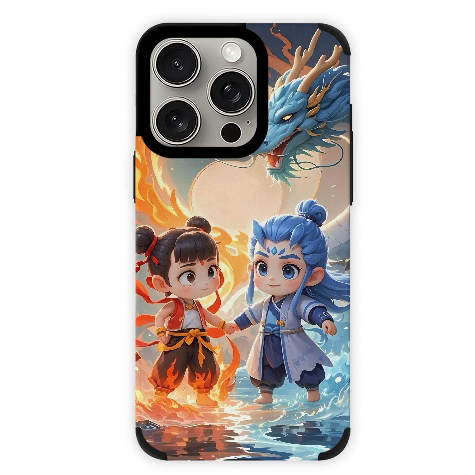 （画像用） Ne Zha 2 ナタ 魔童の大暴れ 【iPhone15ProMax対応】 PUレザー スマホケース 耐衝撃＆黄変防止