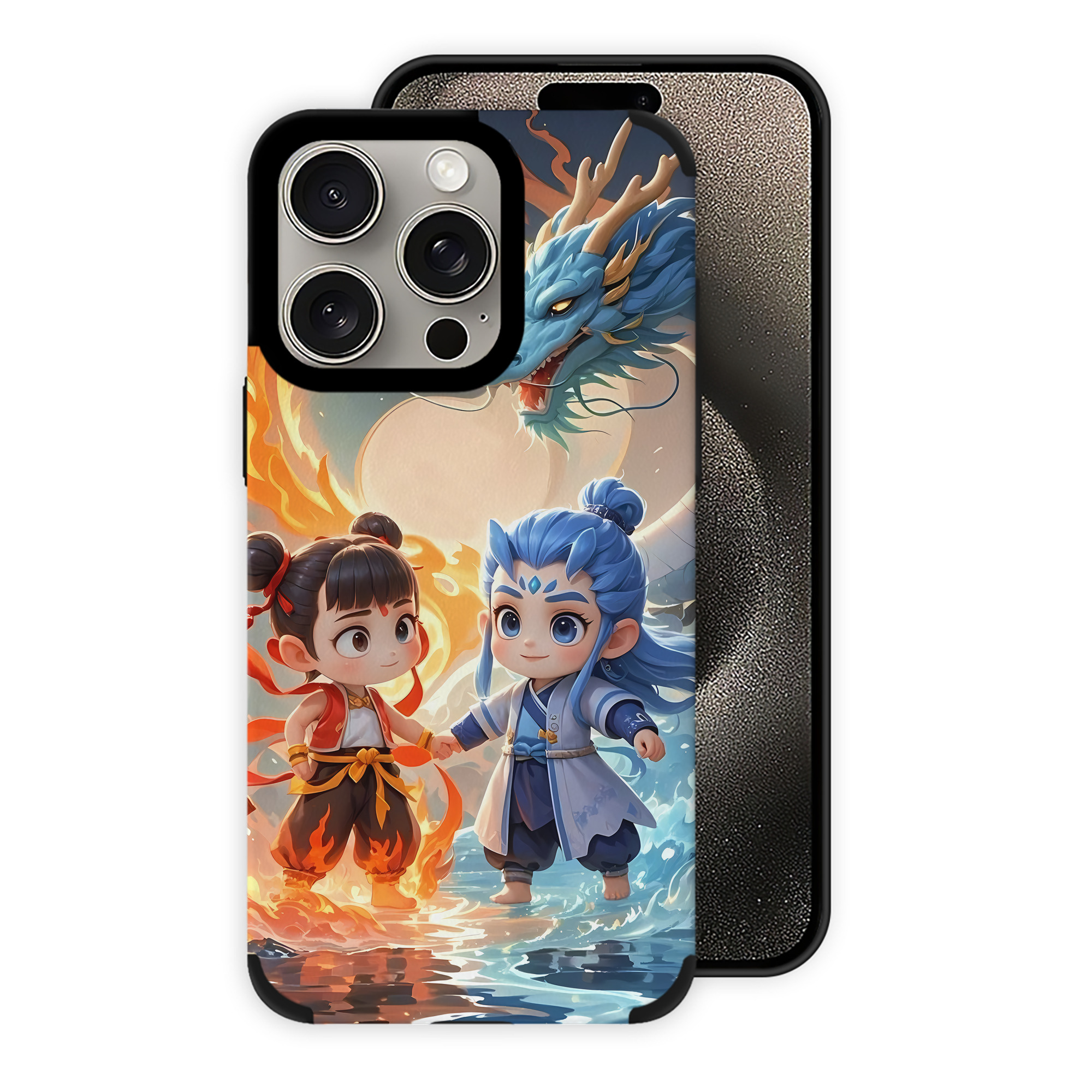 （画像用） Ne Zha 2 ナタ 魔童の大暴れ 【iPhone15ProMax対応】 PUレザー スマホケース 耐衝撃＆黄変防止