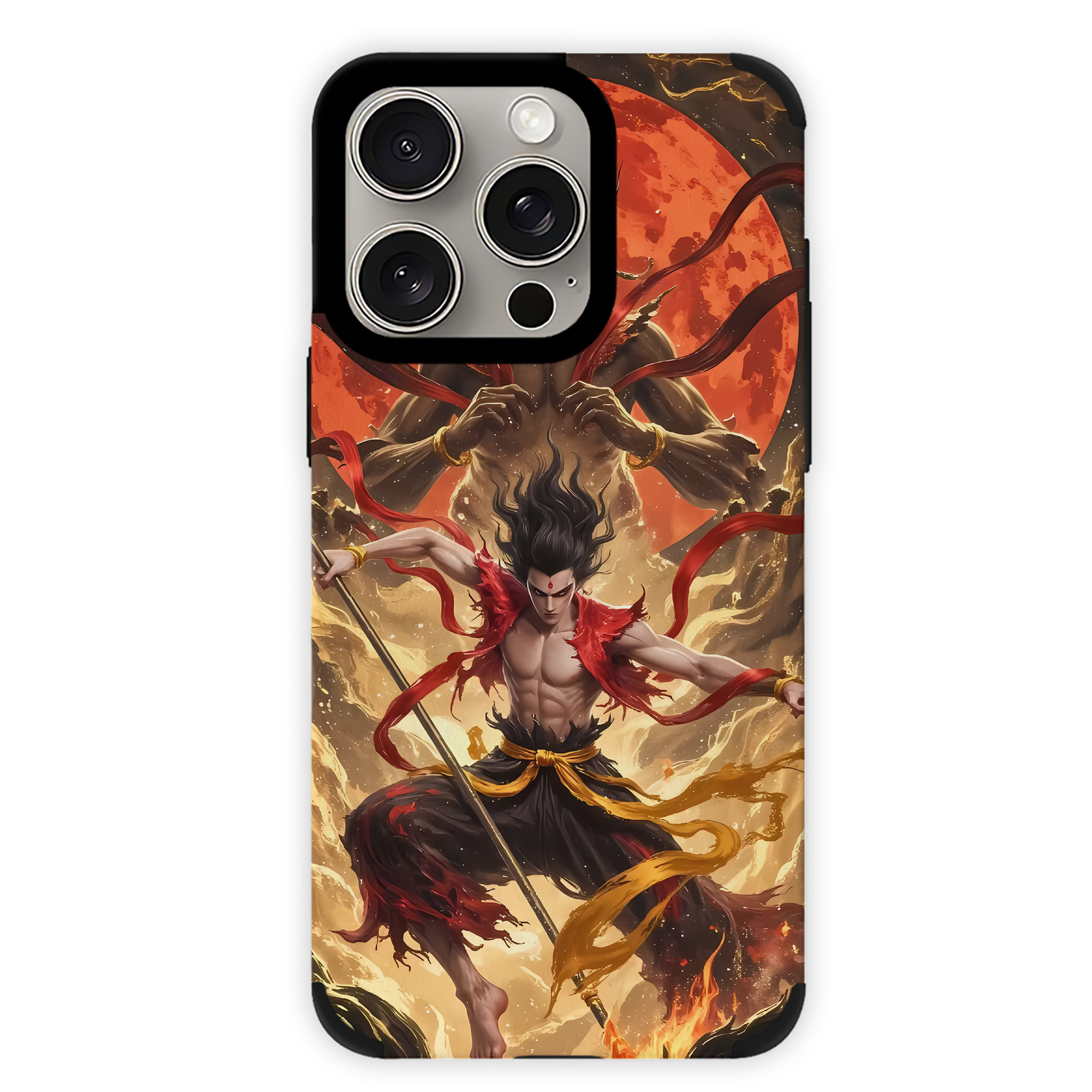 （画像用） Ne Zha 2 ナタ 魔童の大暴れ 【iPhone15ProMax対応】 PUレザー スマホケース 耐衝撃＆黄変防止