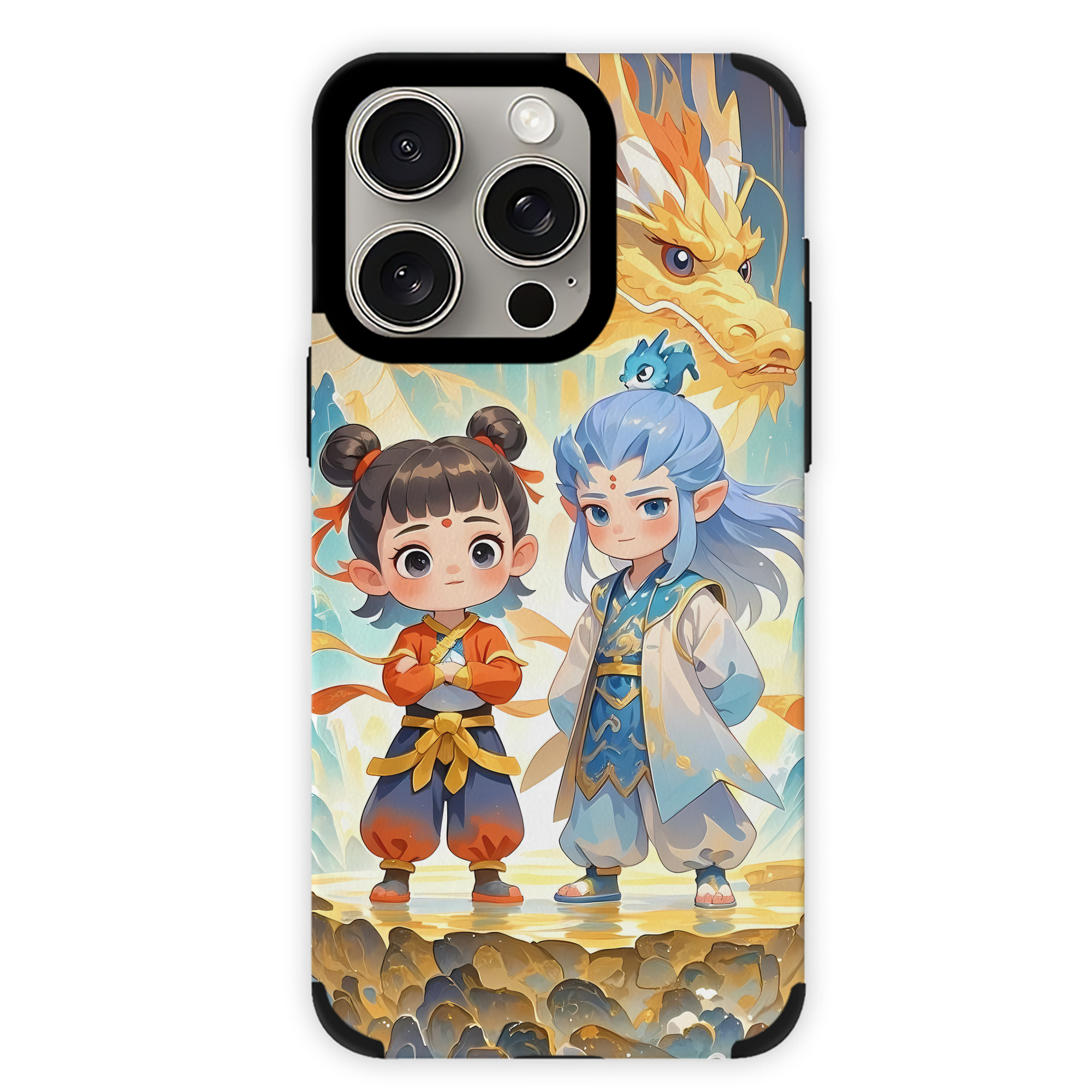 （画像用） Ne Zha 2 ナタ 魔童の大暴れ 【iPhone15ProMax対応】 PUレザー スマホケース 耐衝撃＆黄変防止