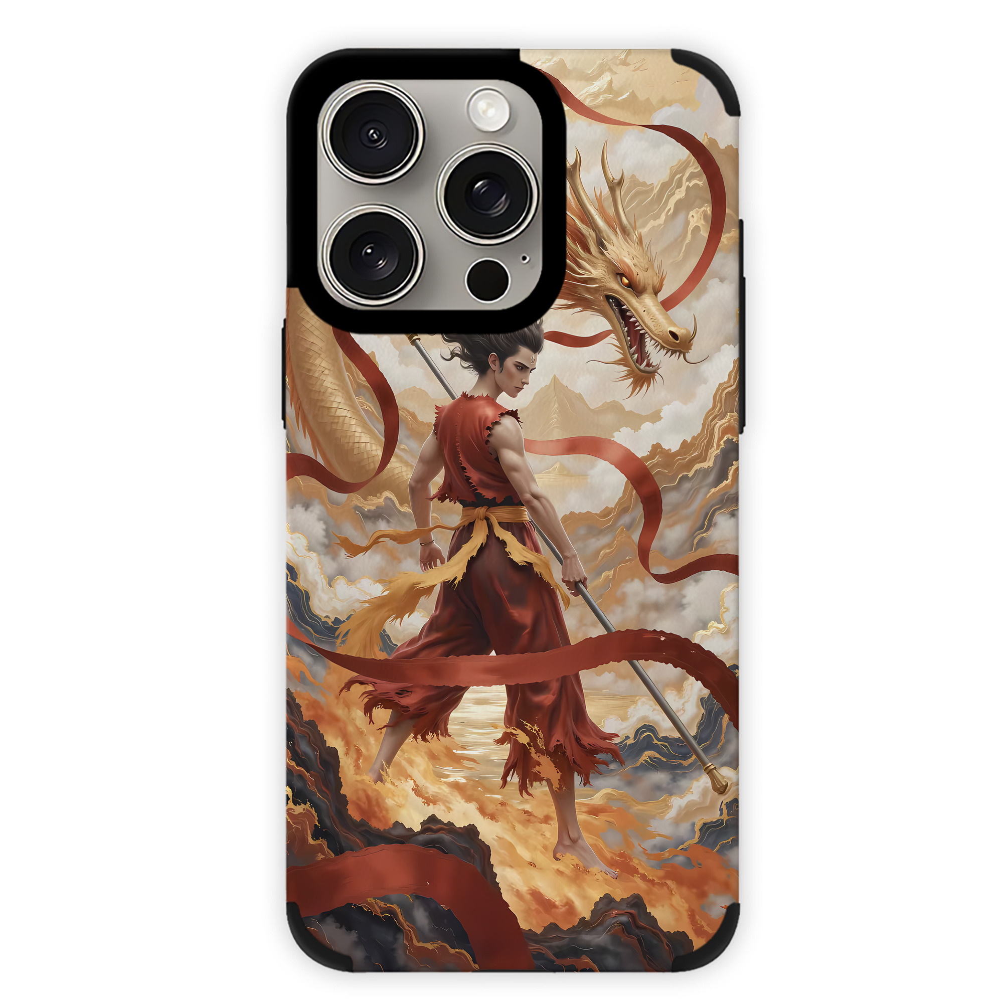 （画像用） Ne Zha 2 ナタ 魔童の大暴れ 【iPhone15ProMax対応】 PUレザー スマホケース 耐衝撃＆黄変防止