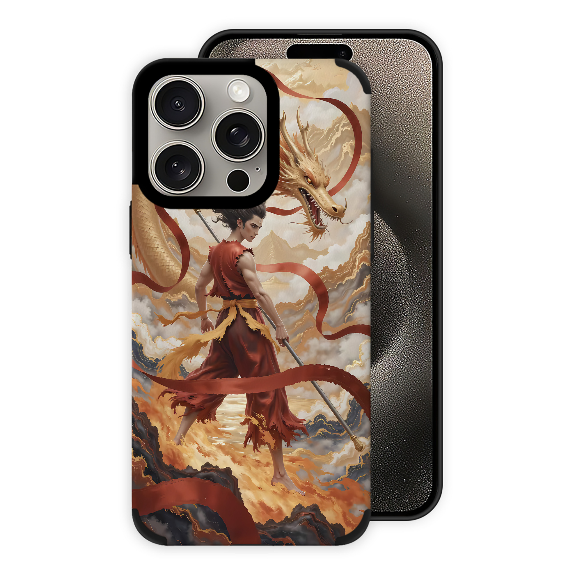 （画像用） Ne Zha 2 ナタ 魔童の大暴れ 【iPhone15ProMax対応】 PUレザー スマホケース 耐衝撃＆黄変防止