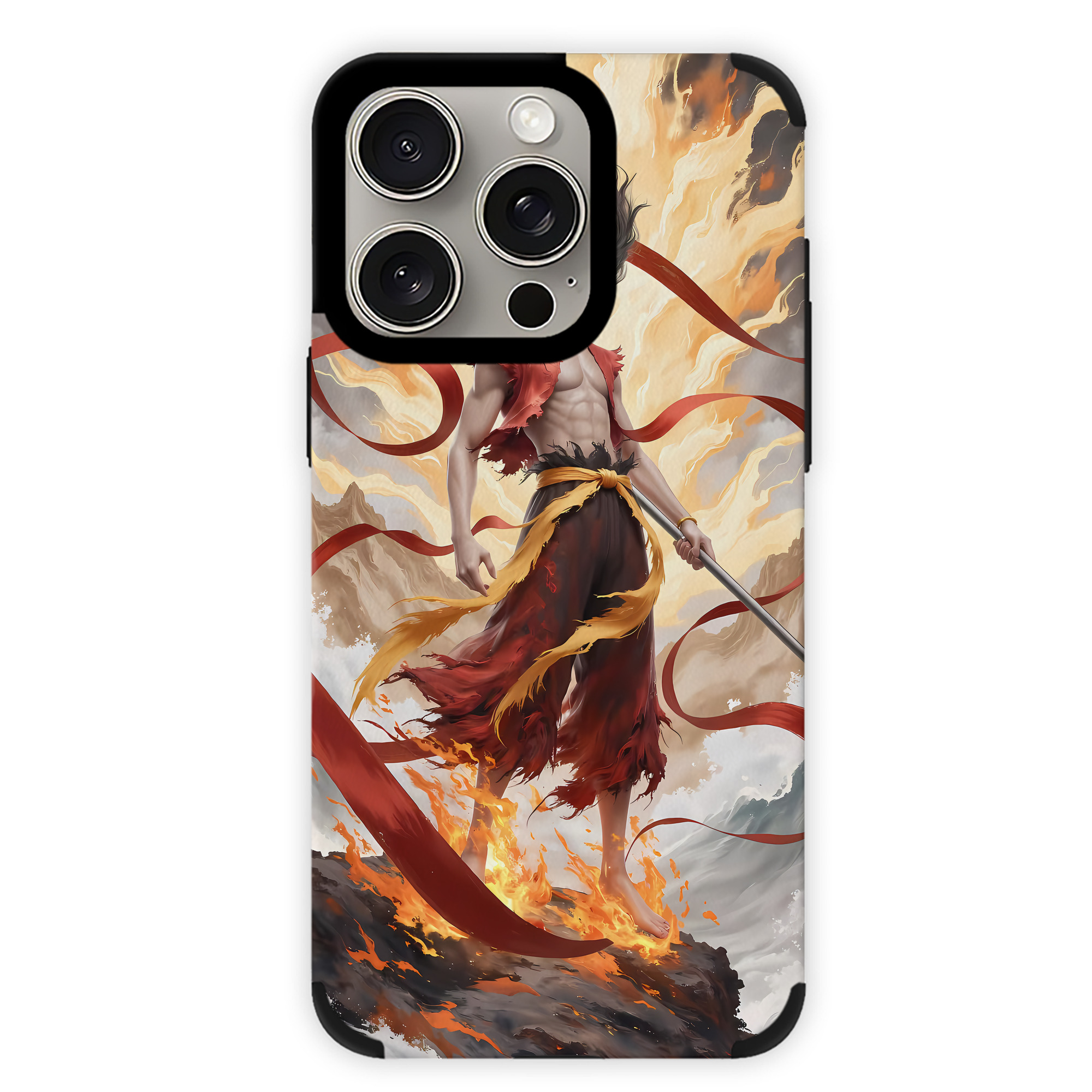 （画像用） Ne Zha 2 ナタ 魔童の大暴れ 【iPhone15ProMax対応】 PUレザー スマホケース 耐衝撃＆黄変防止