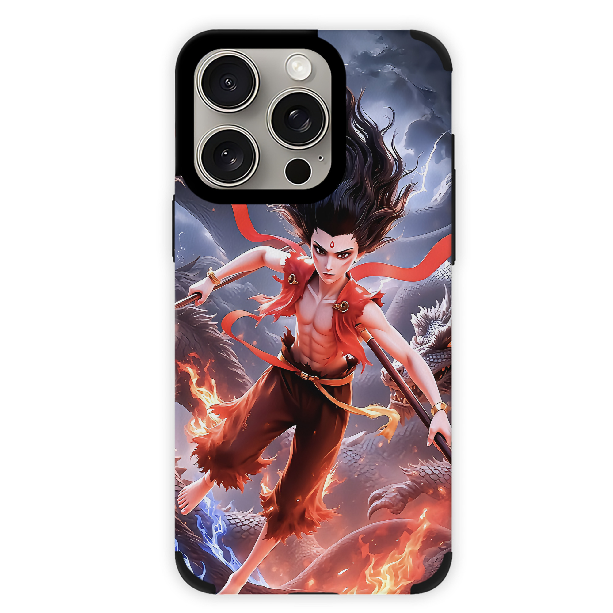 （画像用） Ne Zha 2 ナタ 魔童の大暴れ 【iPhone15ProMax対応】 PUレザー スマホケース 耐衝撃＆黄変防止