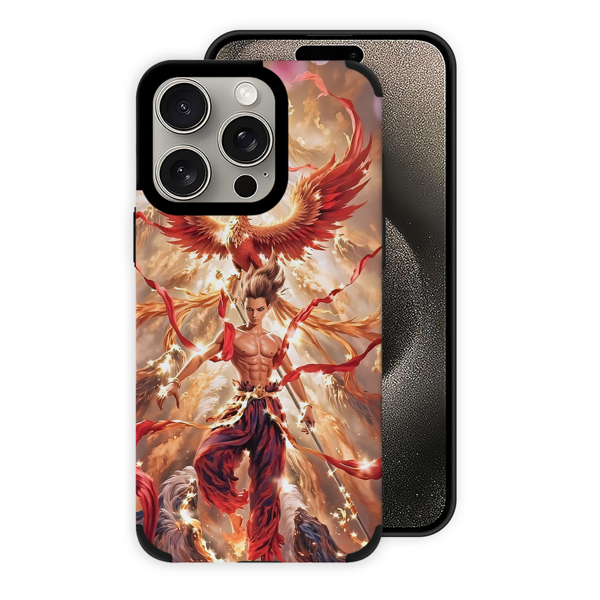 （画像用） Ne Zha 2 ナタ 魔童の大暴れ 【iPhone15ProMax対応】 PUレザー スマホケース 耐衝撃＆黄変防止