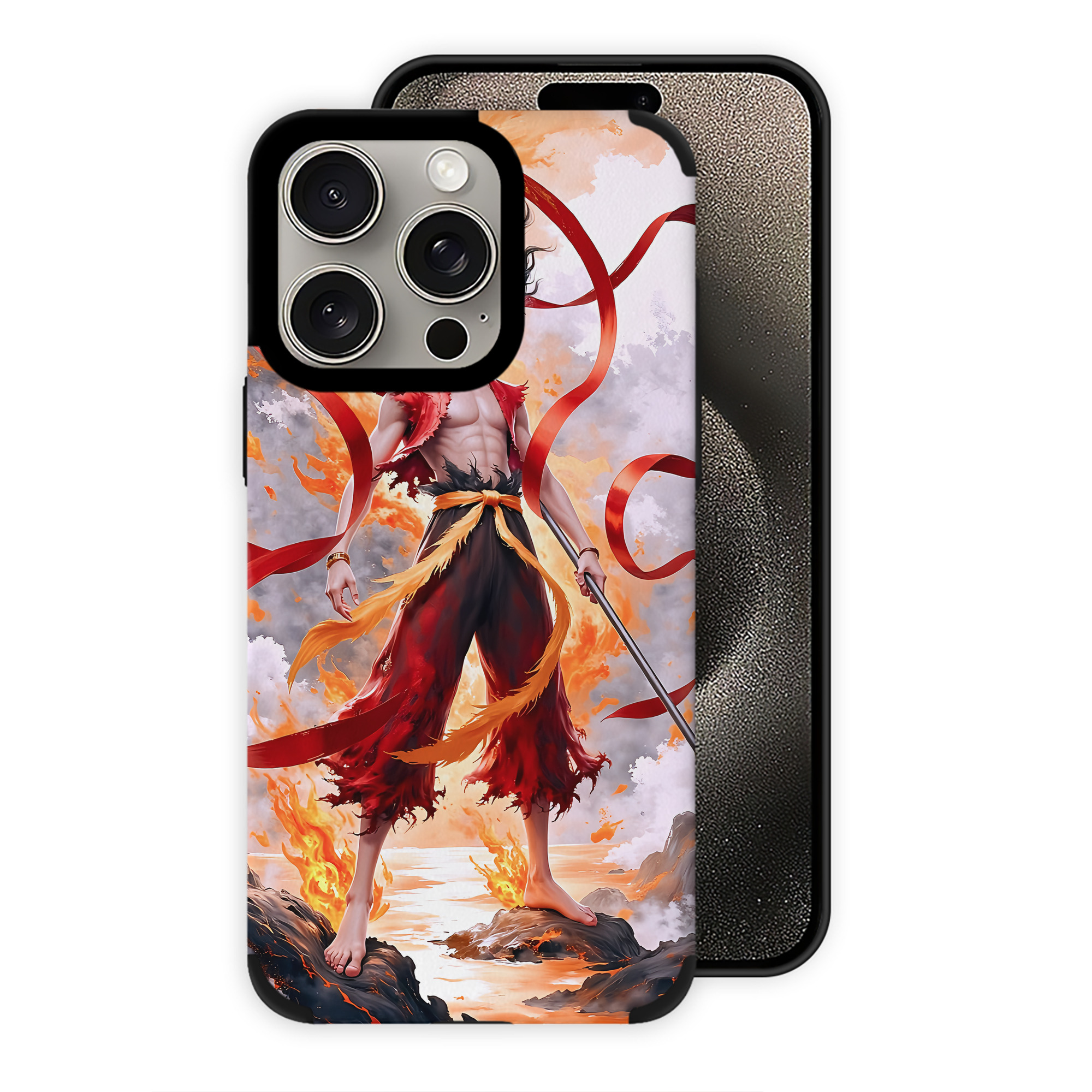 （画像用） Ne Zha 2 ナタ 魔童の大暴れ 【iPhone15ProMax対応】 PUレザー スマホケース 耐衝撃＆黄変防止
