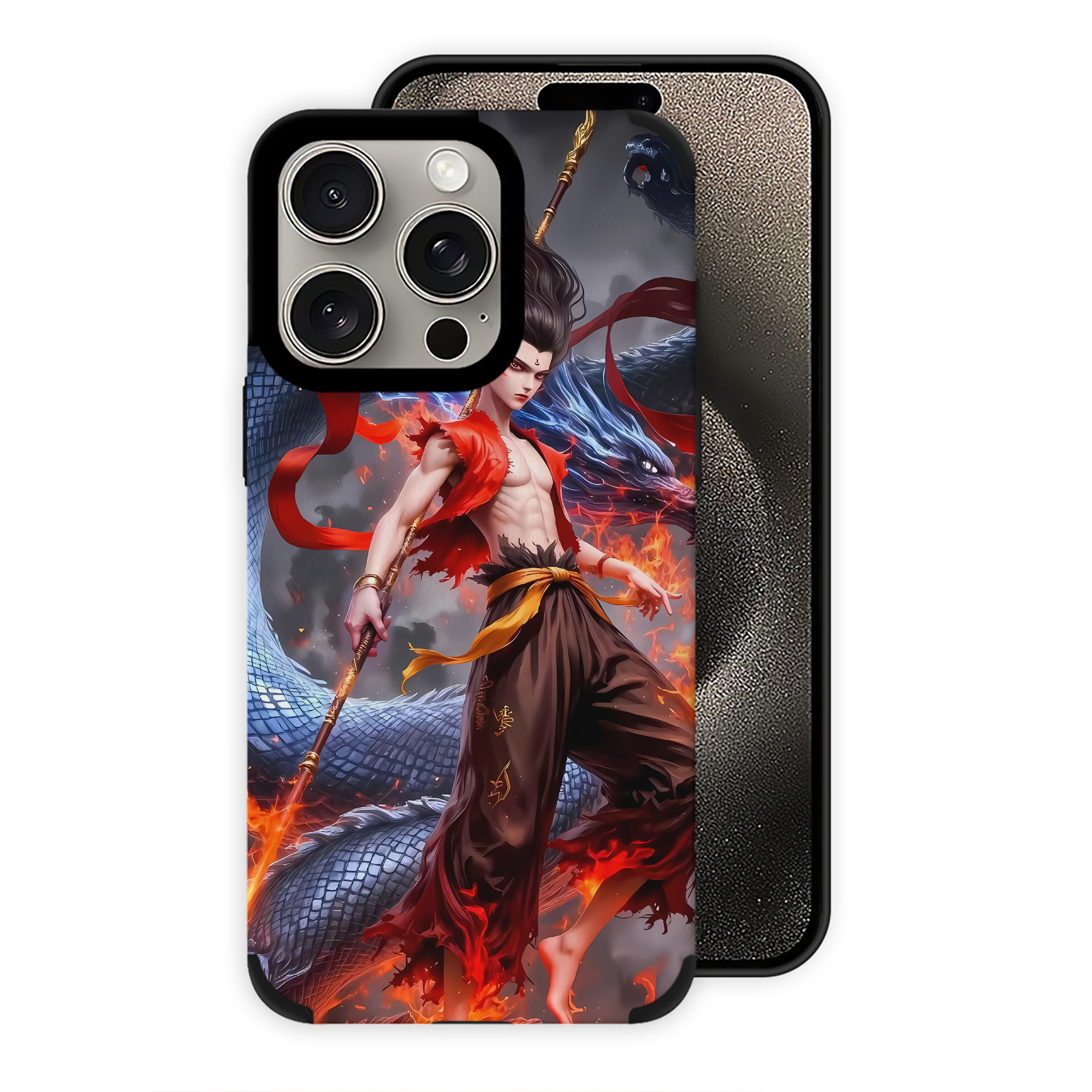 （画像用） Ne Zha 2 ナタ 魔童の大暴れ 【iPhone15ProMax対応】 PUレザー スマホケース 耐衝撃＆黄変防止
