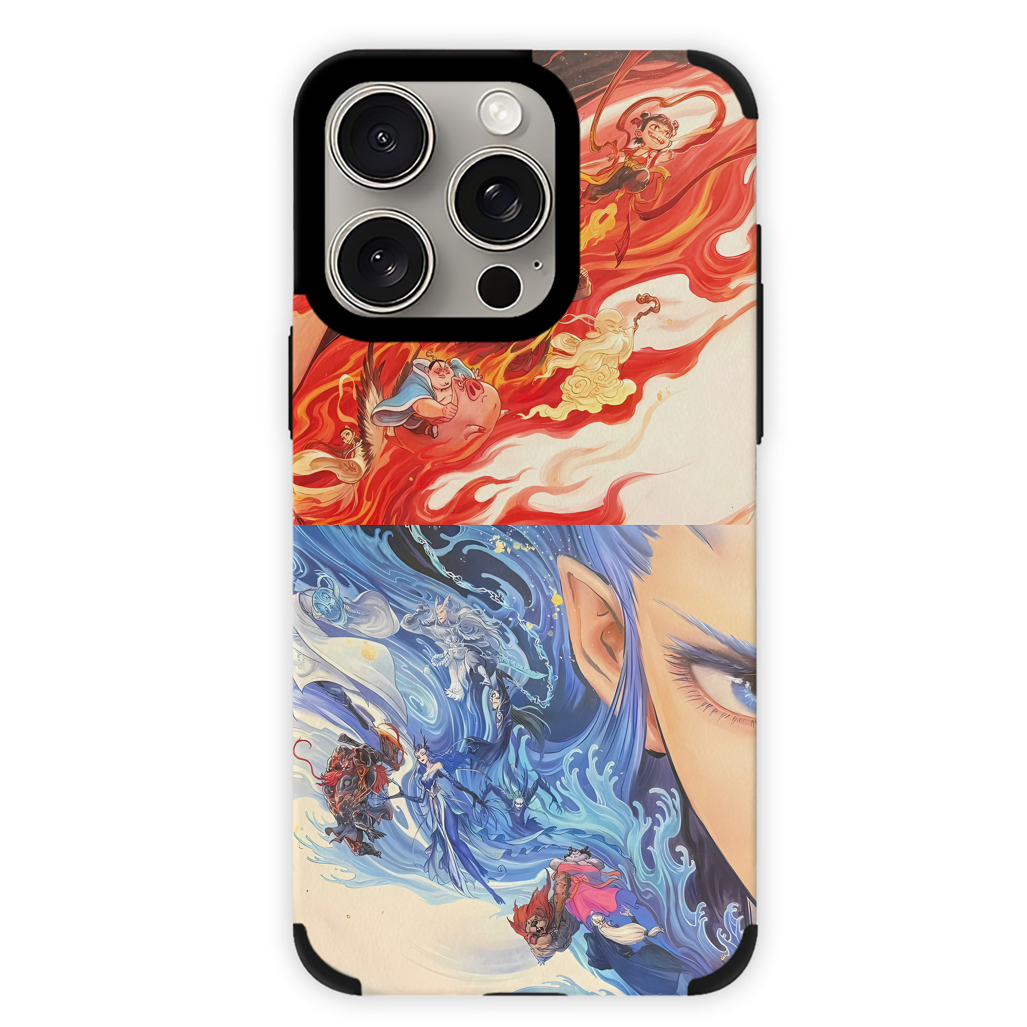 （画像用） Ne Zha 2 ナタ 魔童の大暴れ 【iPhone15ProMax対応】 PUレザー スマホケース 耐衝撃＆黄変防止