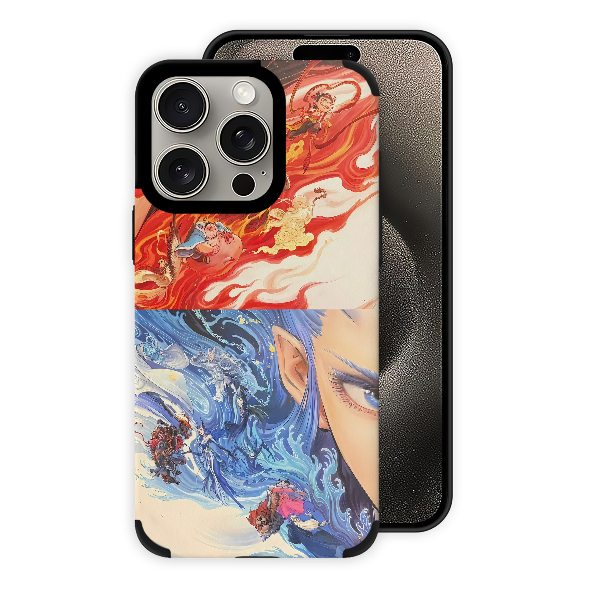 （画像用） Ne Zha 2 ナタ 魔童の大暴れ 【iPhone15ProMax対応】 PUレザー スマホケース 耐衝撃＆黄変防止
