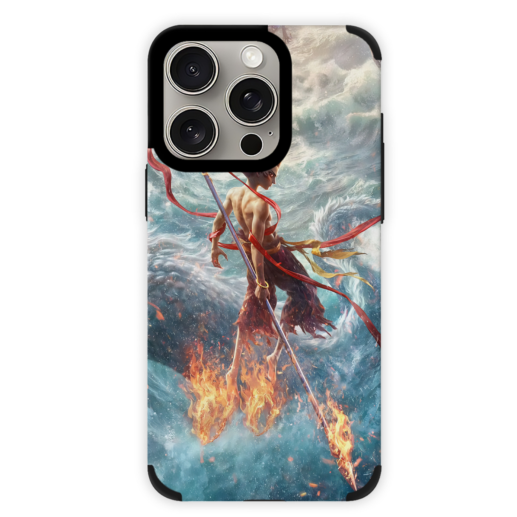 （画像用） Ne Zha 2 ナタ 魔童の大暴れ 【iPhone15ProMax対応】 PUレザー スマホケース 耐衝撃＆黄変防止