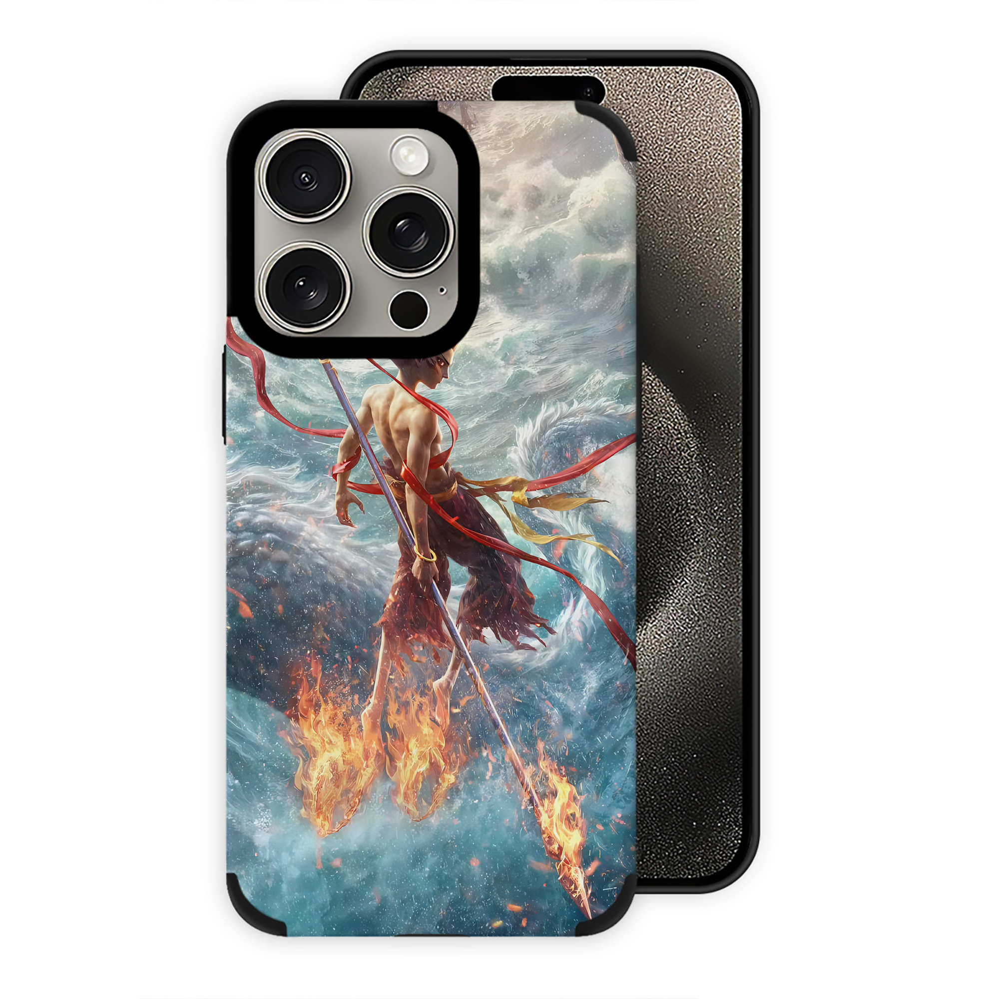 （画像用） Ne Zha 2 ナタ 魔童の大暴れ 【iPhone15ProMax対応】 PUレザー スマホケース 耐衝撃＆黄変防止
