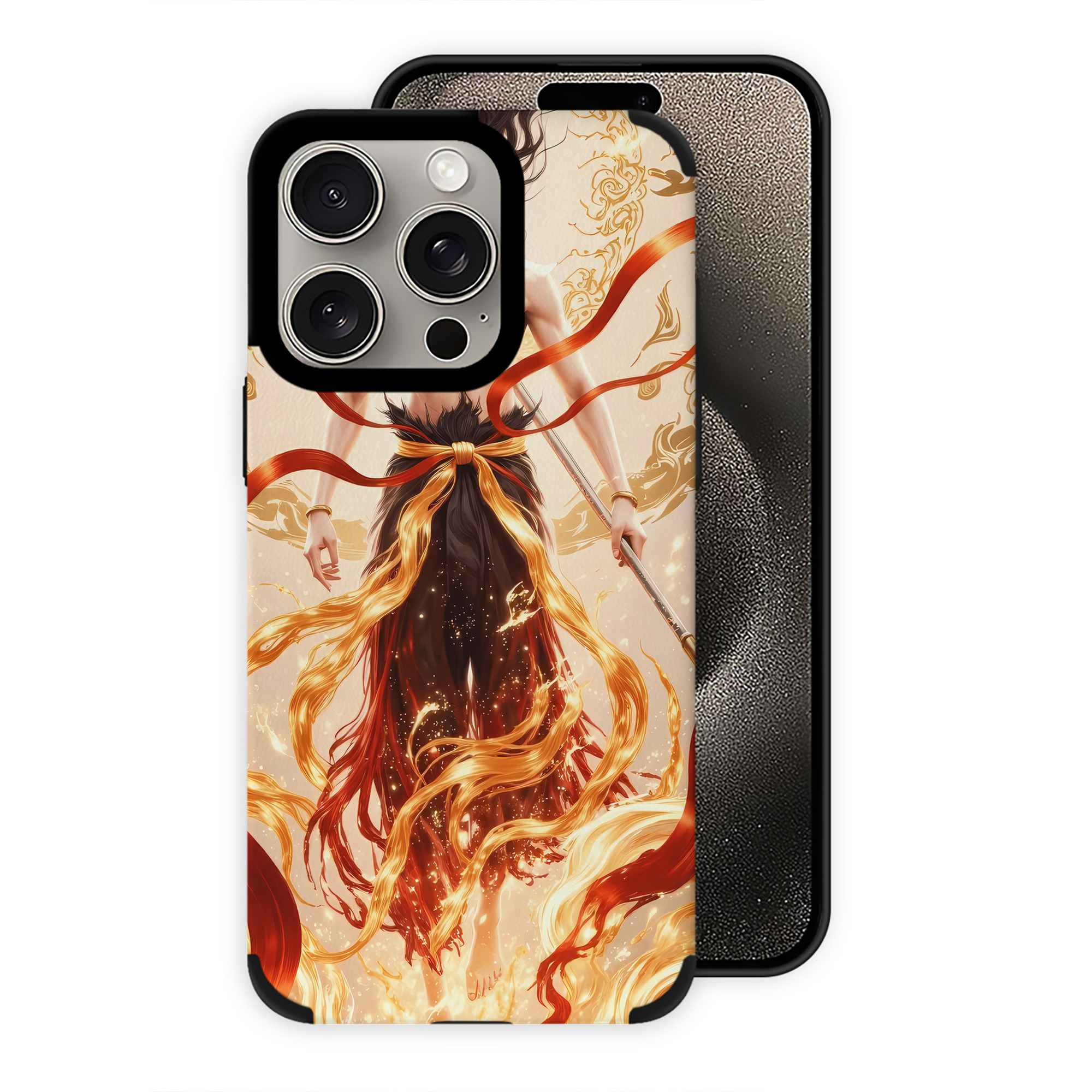 （画像用） Ne Zha 2 ナタ 魔童の大暴れ 【iPhone15ProMax対応】 PUレザー スマホケース 耐衝撃＆黄変防止