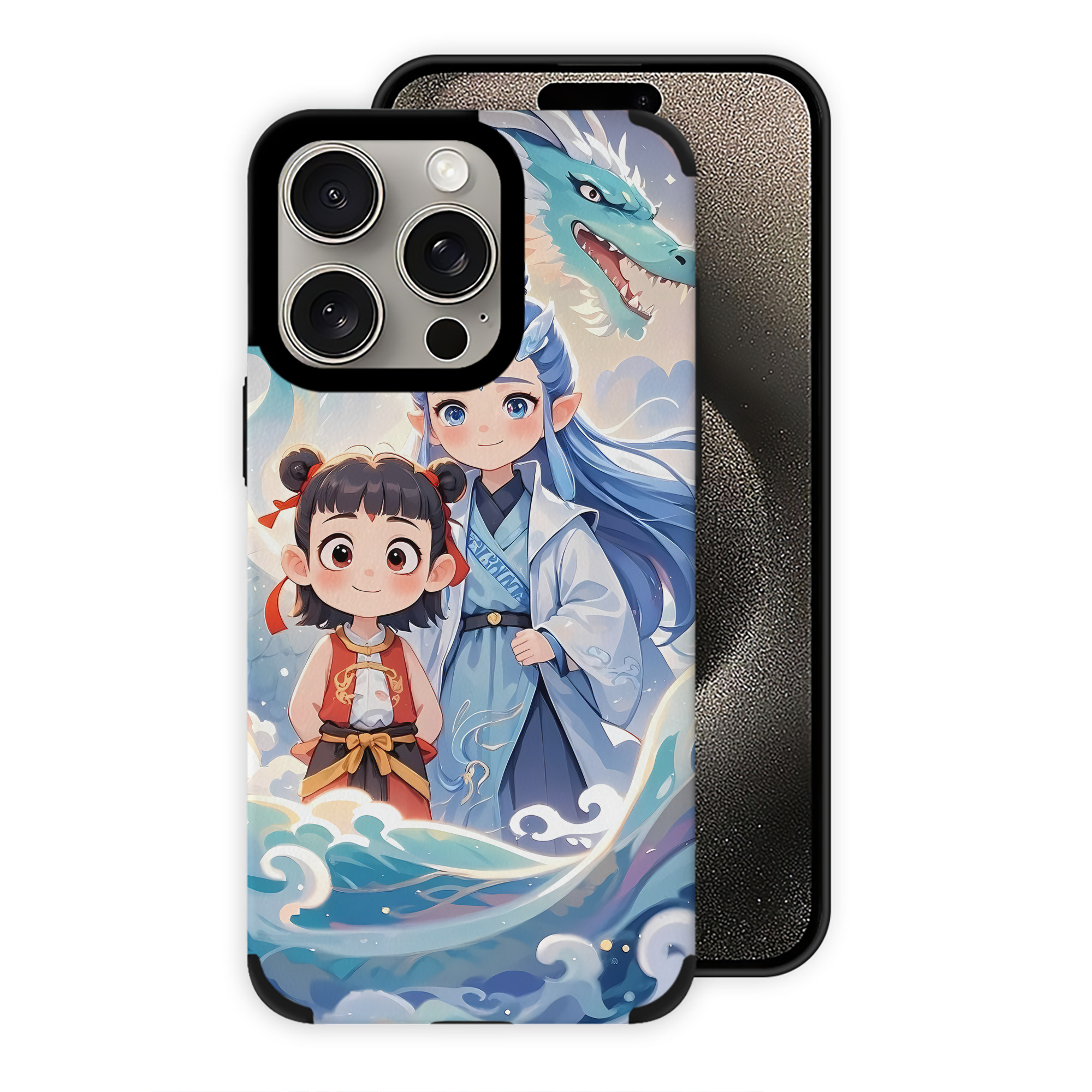 （画像用） Ne Zha 2 ナタ 魔童の大暴れ 【iPhone15ProMax対応】 PUレザー スマホケース 耐衝撃＆黄変防止