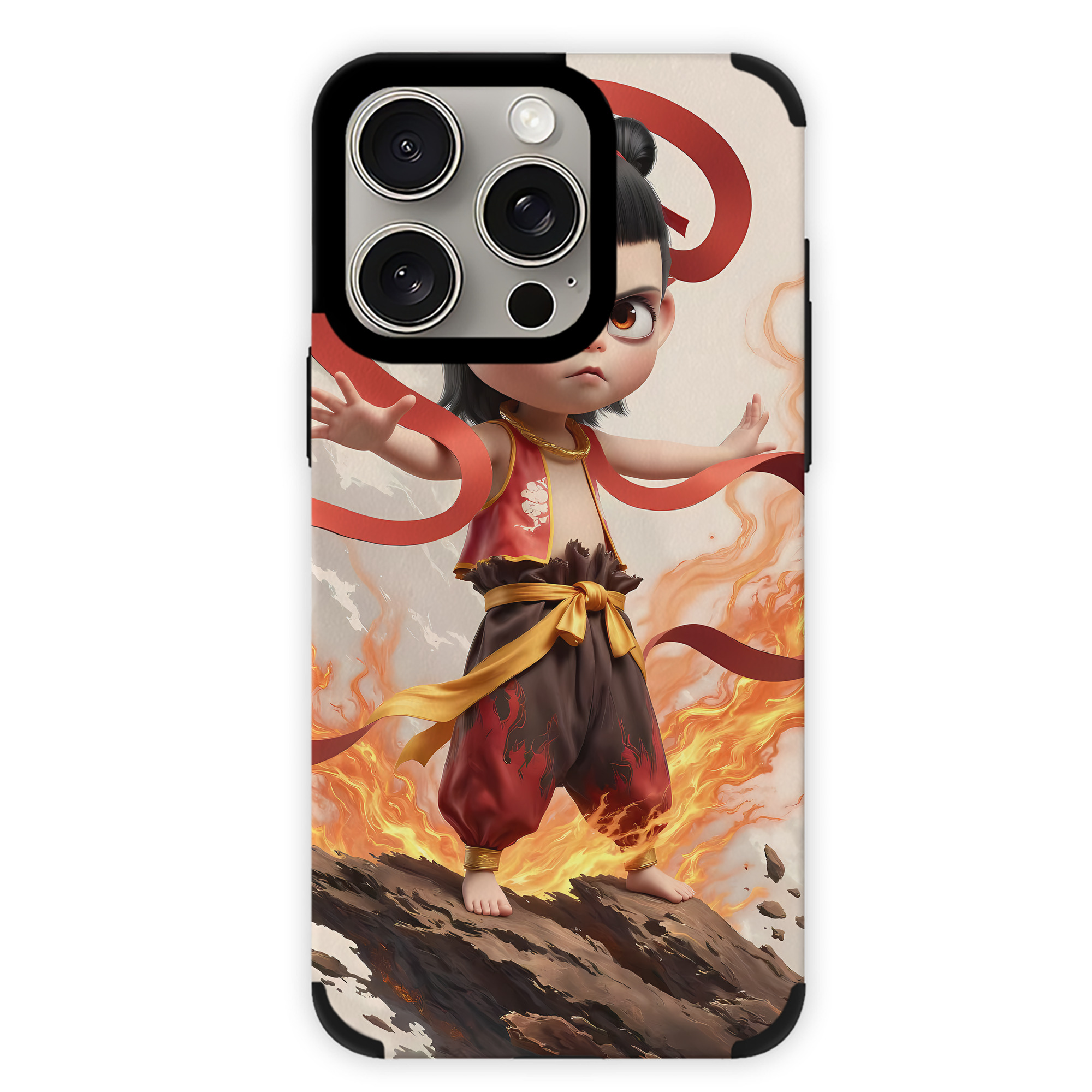 （画像用） Ne Zha 2 ナタ 魔童の大暴れ 【iPhone15ProMax対応】 PUレザー スマホケース 耐衝撃＆黄変防止