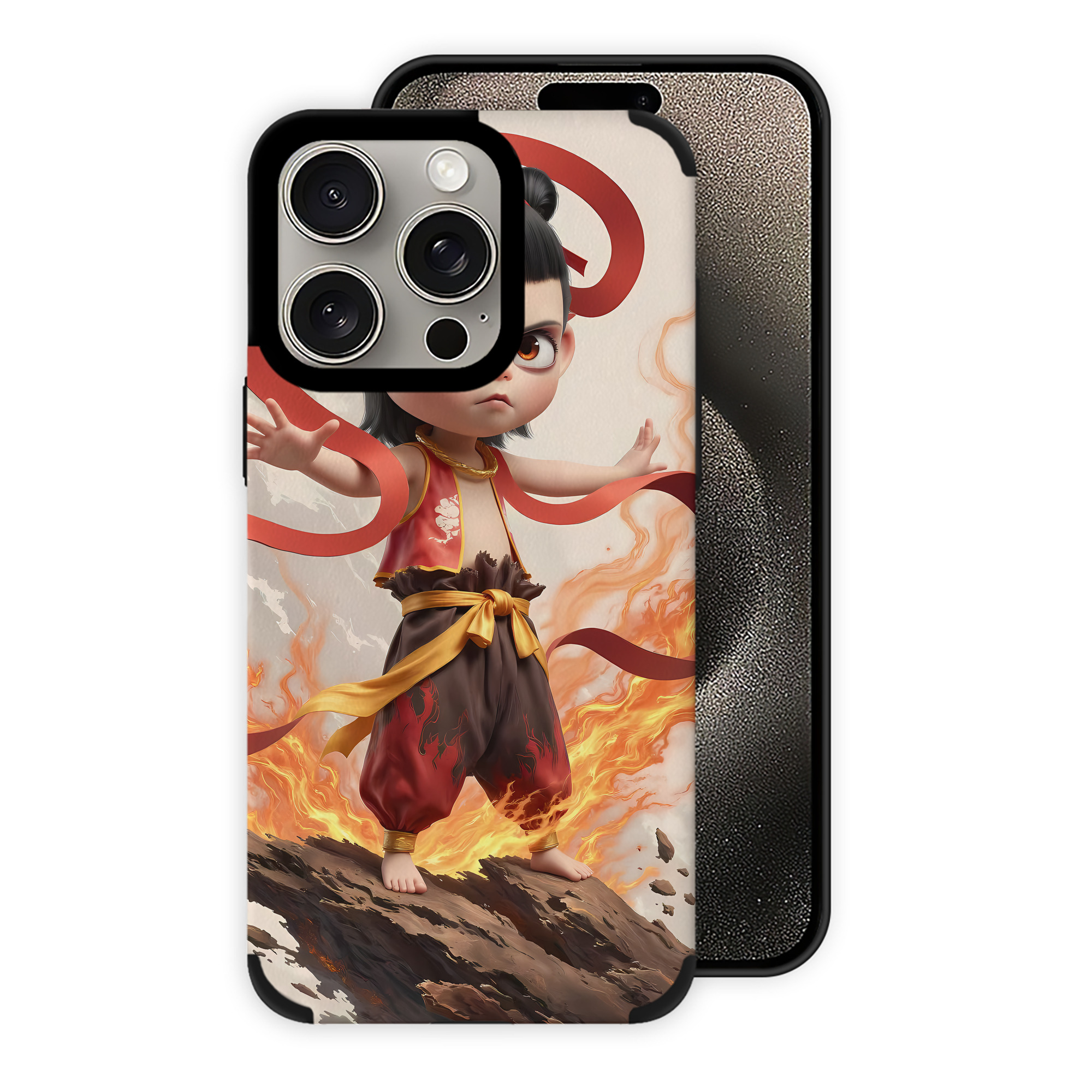 （画像用） Ne Zha 2 ナタ 魔童の大暴れ 【iPhone15ProMax対応】 PUレザー スマホケース 耐衝撃＆黄変防止