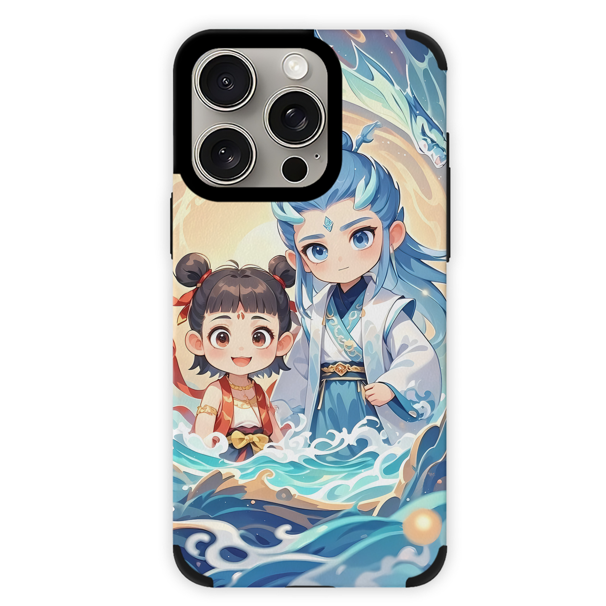 （画像用） Ne Zha 2 ナタ 魔童の大暴れ 【iPhone15ProMax対応】 PUレザー スマホケース 耐衝撃＆黄変防止
