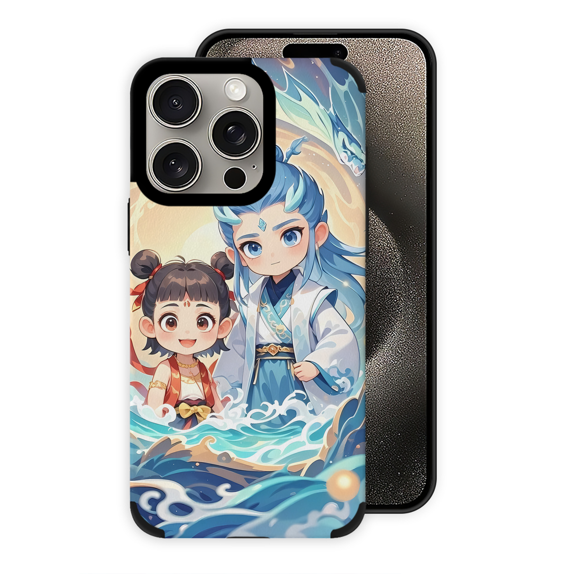 （画像用） Ne Zha 2 ナタ 魔童の大暴れ 【iPhone15ProMax対応】 PUレザー スマホケース 耐衝撃＆黄変防止