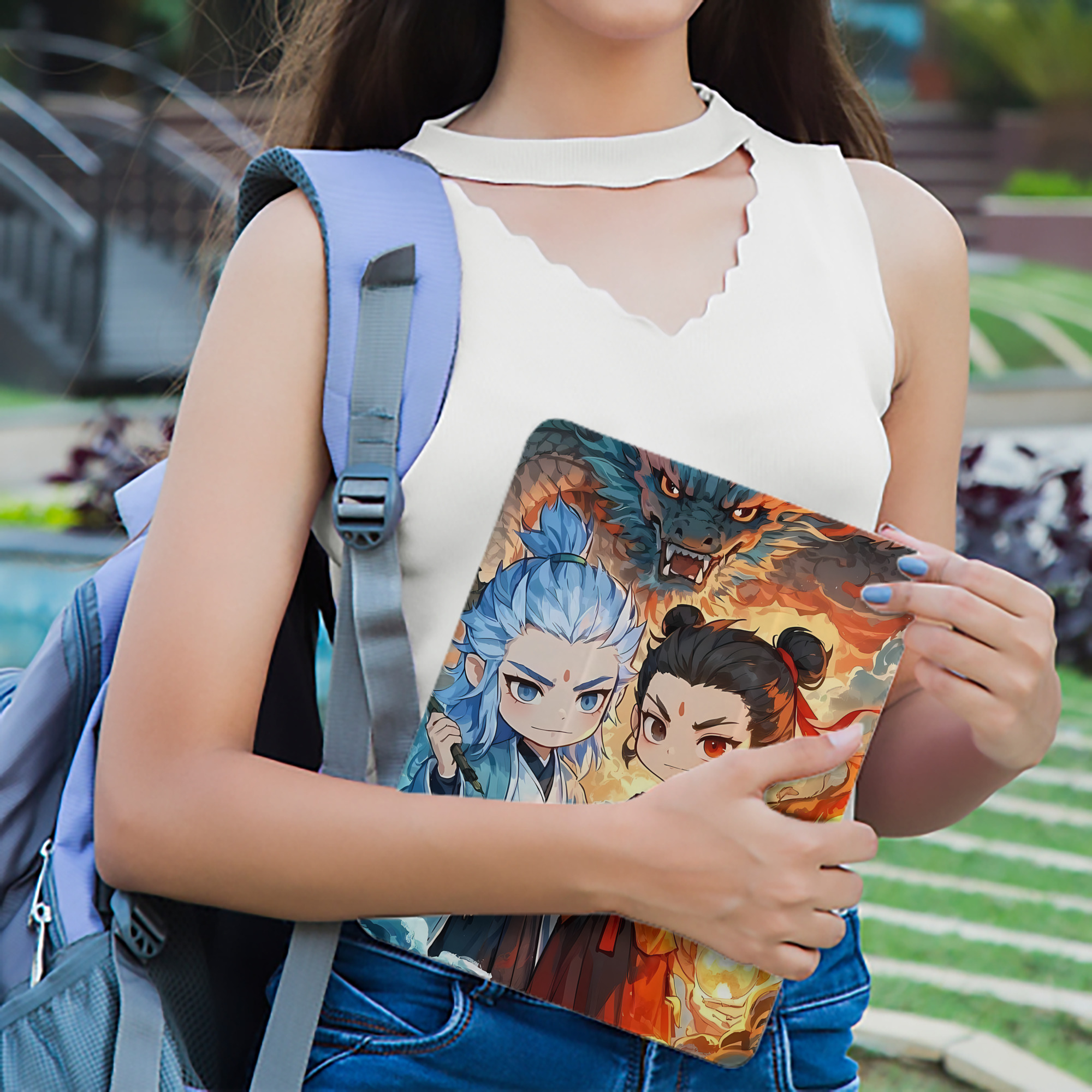 Ne Zha 2 ナタ 魔童の大暴れ IPad ケース ペン収納付き 三つ折りスタンド PUレザー×シリコン 対応機種9.5/10.5/10.9インチ