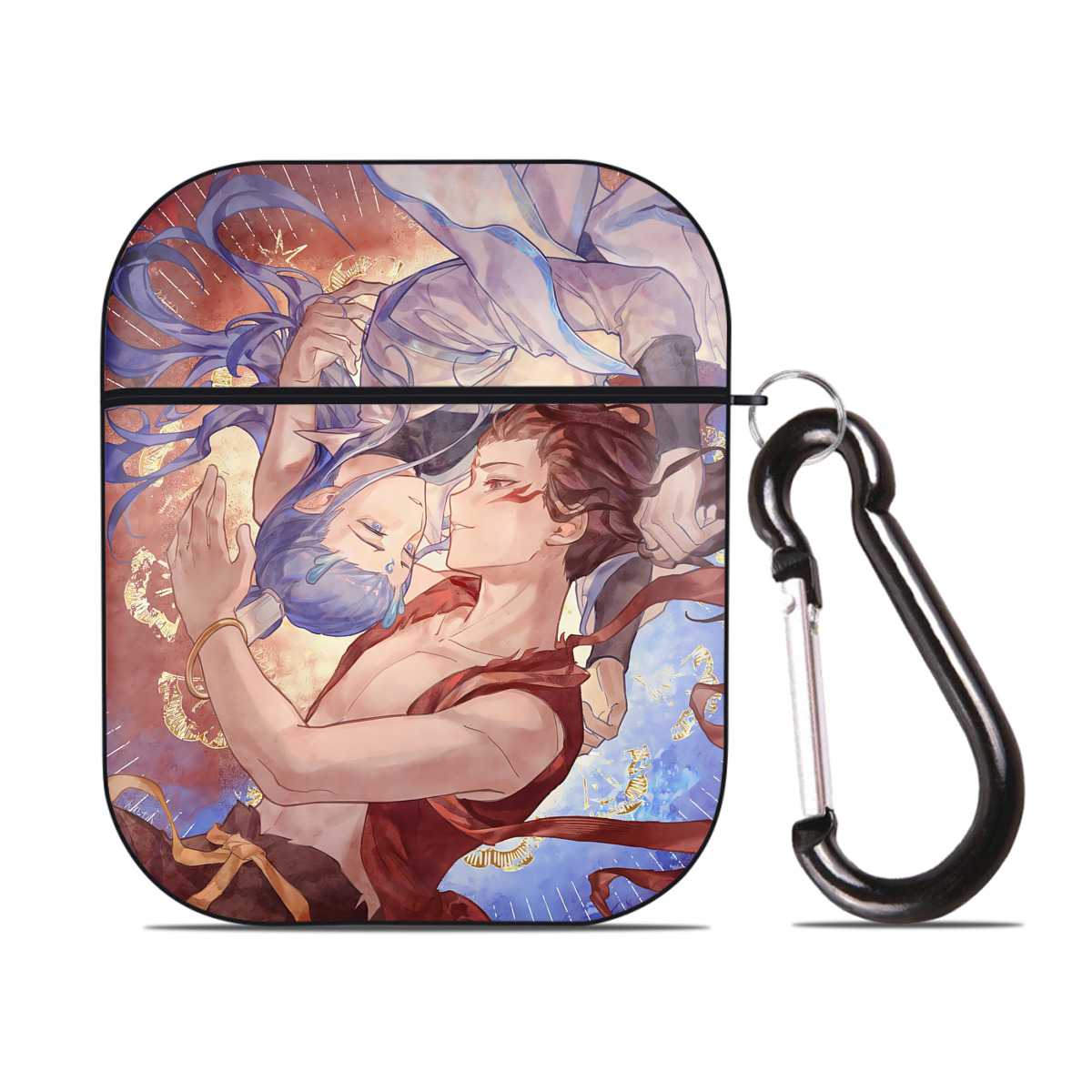 （画像用） Ne Zha 2 ナタ 魔童の大暴れ AirPods 第2世代保護ケース ハードシェル ブラック 耐衝撃・防指紋・カラビナ付き