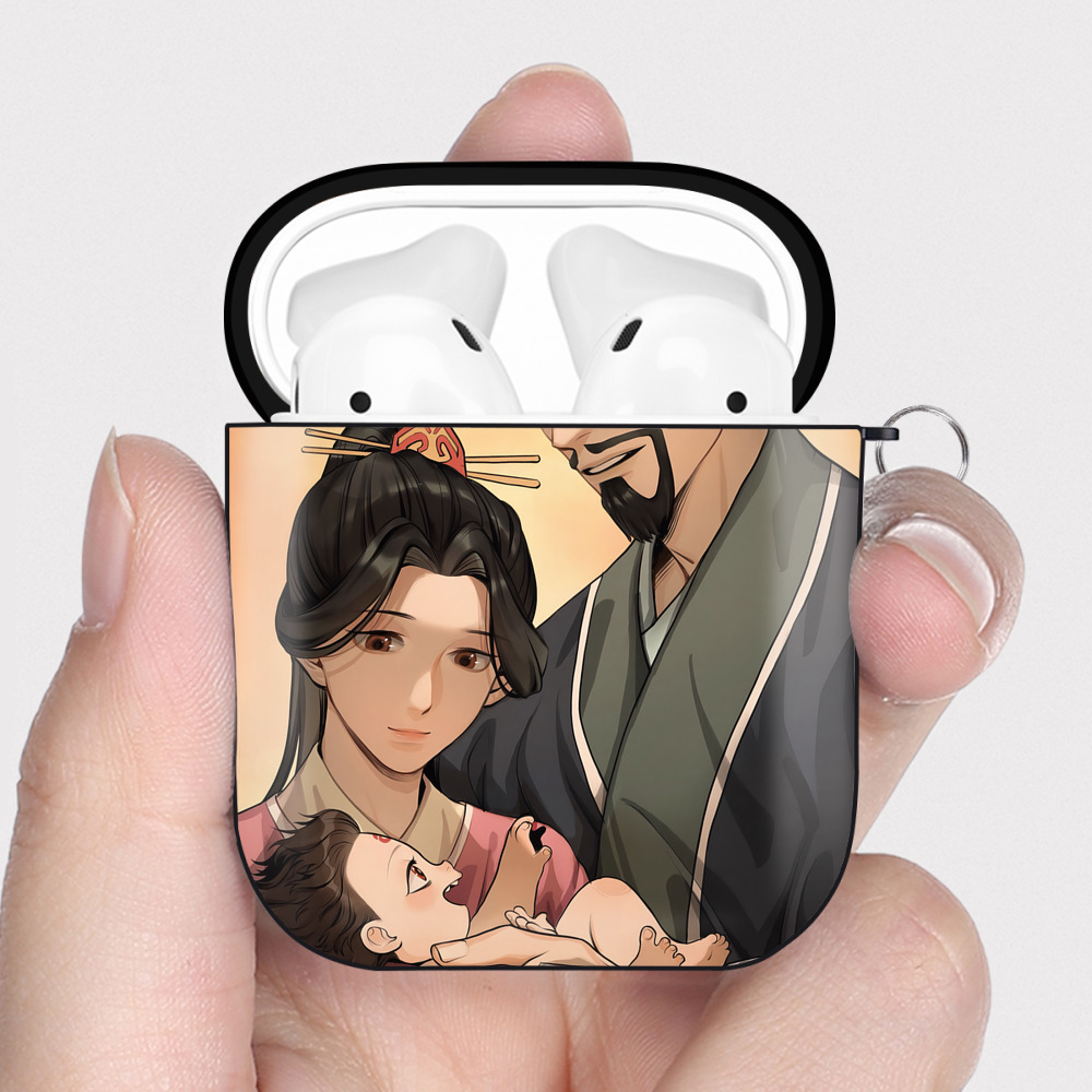（画像用） Ne Zha 2 ナタ 魔童の大暴れ AirPods 第2世代保護ケース ハードシェル ブラック 耐衝撃・防指紋・カラビナ付き