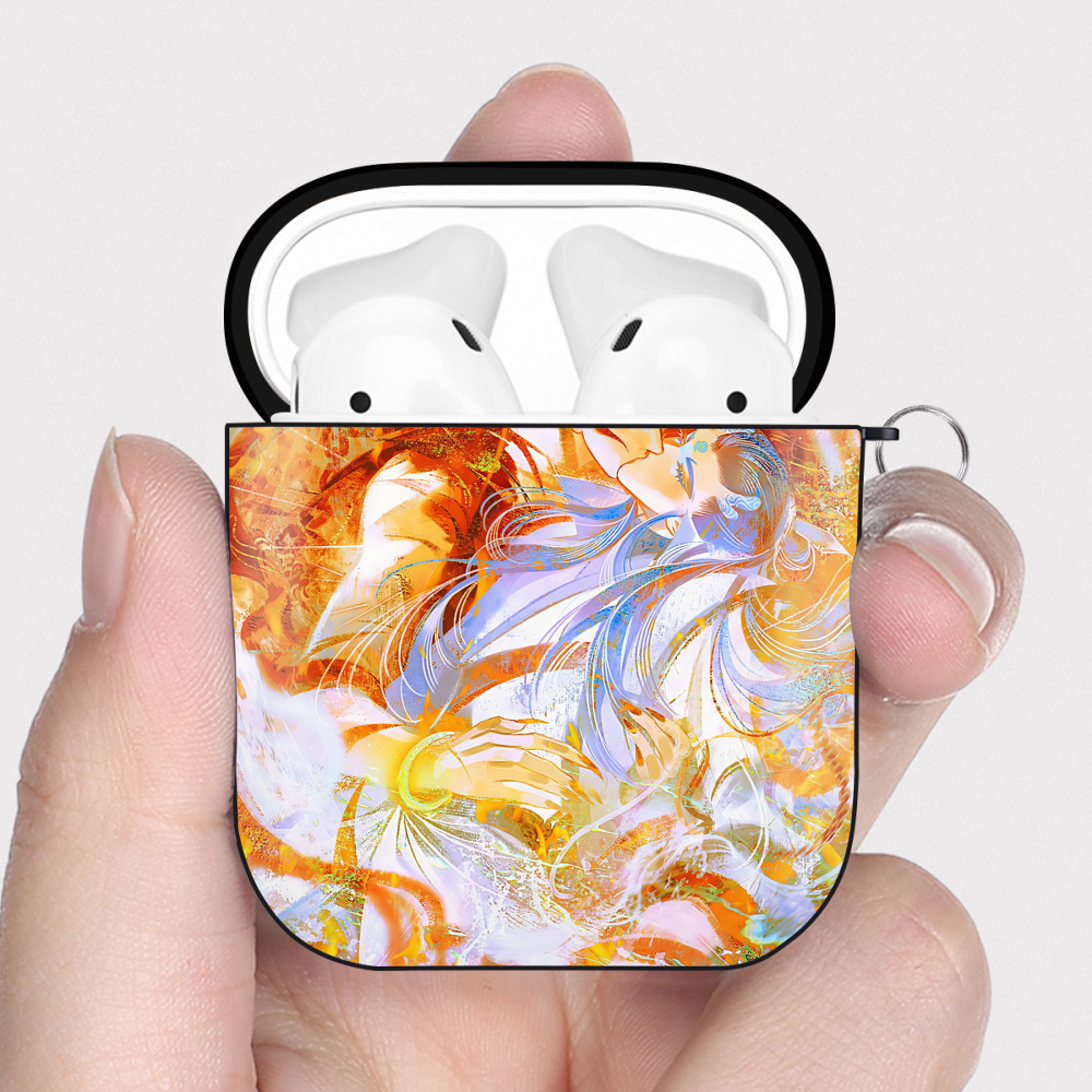 （画像用） Ne Zha 2 ナタ 魔童の大暴れ AirPods 第2世代保護ケース ハードシェル ブラック 耐衝撃・防指紋・カラビナ付き