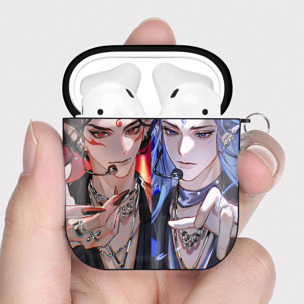 （画像用） Ne Zha 2 ナタ 魔童の大暴れ AirPods 第2世代保護ケース ハードシェル ブラック 耐衝撃・防指紋・カラビナ付き