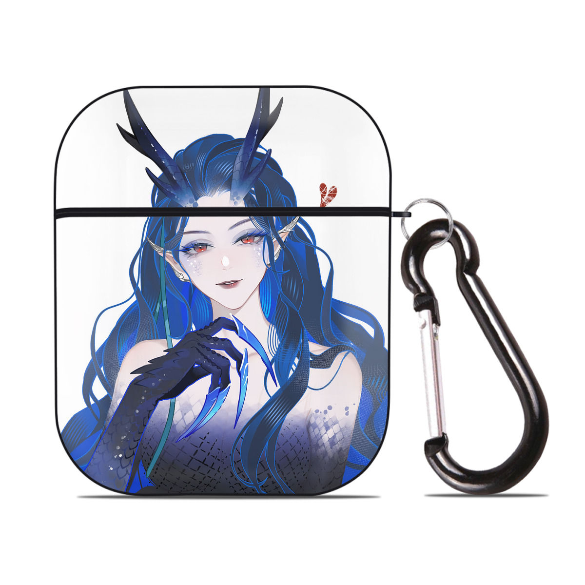 （画像用） Ne Zha 2 ナタ 魔童の大暴れ AirPods 第2世代保護ケース ハードシェル ブラック 耐衝撃・防指紋・カラビナ付き