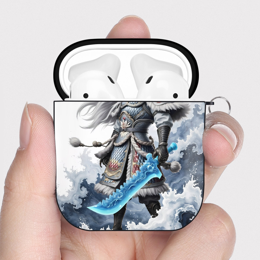 Ne Zha 2 ナタ 魔童の大暴れ AirPods 第2世代保護ケース ハードシェル ブラック 耐衝撃・防指紋・カラビナ付き