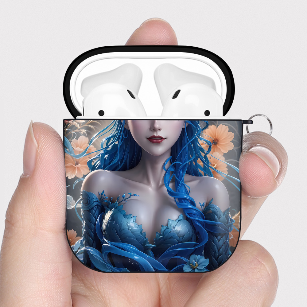 （画像用） Ne Zha 2 ナタ 魔童の大暴れ AirPods 第2世代保護ケース ハードシェル ブラック 耐衝撃・防指紋・カラビナ付き