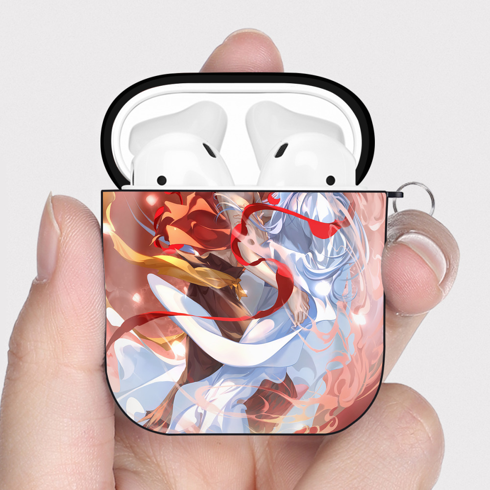 （画像用） Ne Zha 2 ナタ 魔童の大暴れ AirPods 第2世代保護ケース ハードシェル ブラック 耐衝撃・防指紋・カラビナ付き