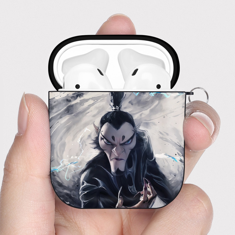 （画像用） Ne Zha 2 ナタ 魔童の大暴れ AirPods 第2世代保護ケース ハードシェル ブラック 耐衝撃・防指紋・カラビナ付き