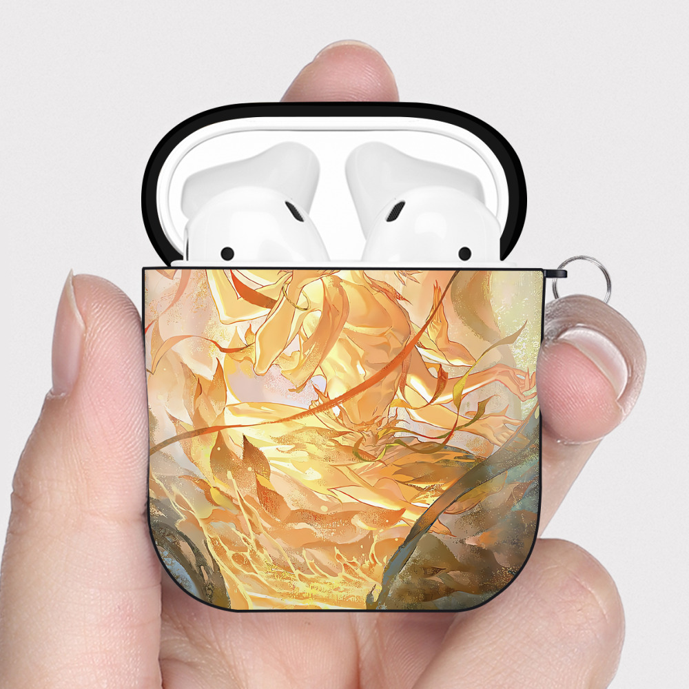 （画像用） Ne Zha 2 ナタ 魔童の大暴れ AirPods 第2世代保護ケース ハードシェル ブラック 耐衝撃・防指紋・カラビナ付き