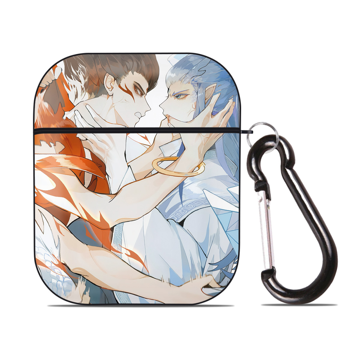 （画像用） Ne Zha 2 ナタ 魔童の大暴れ AirPods 第2世代保護ケース ハードシェル ブラック 耐衝撃・防指紋・カラビナ付き