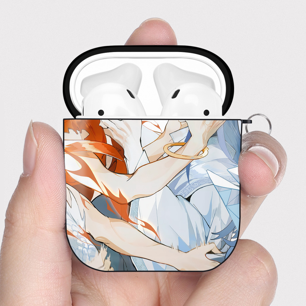 （画像用） Ne Zha 2 ナタ 魔童の大暴れ AirPods 第2世代保護ケース ハードシェル ブラック 耐衝撃・防指紋・カラビナ付き