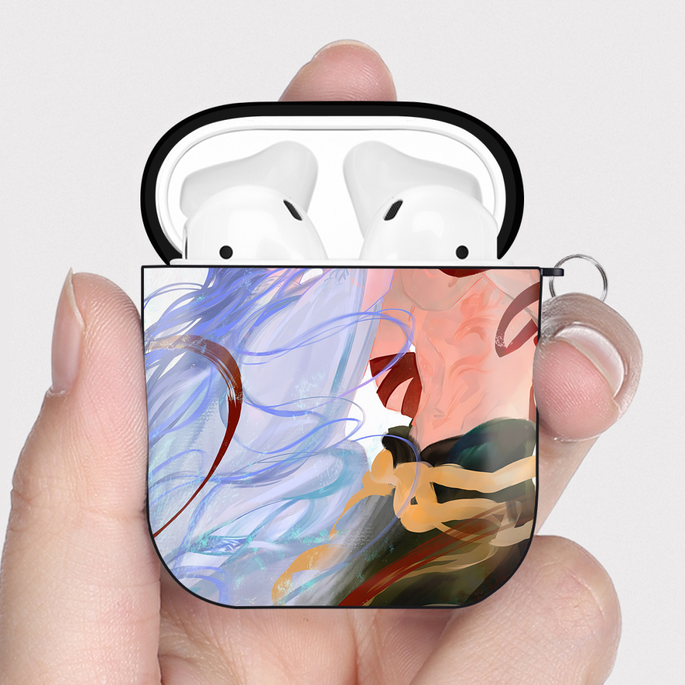 （画像用） Ne Zha 2 ナタ 魔童の大暴れ AirPods 第2世代保護ケース ハードシェル ブラック 耐衝撃・防指紋・カラビナ付き