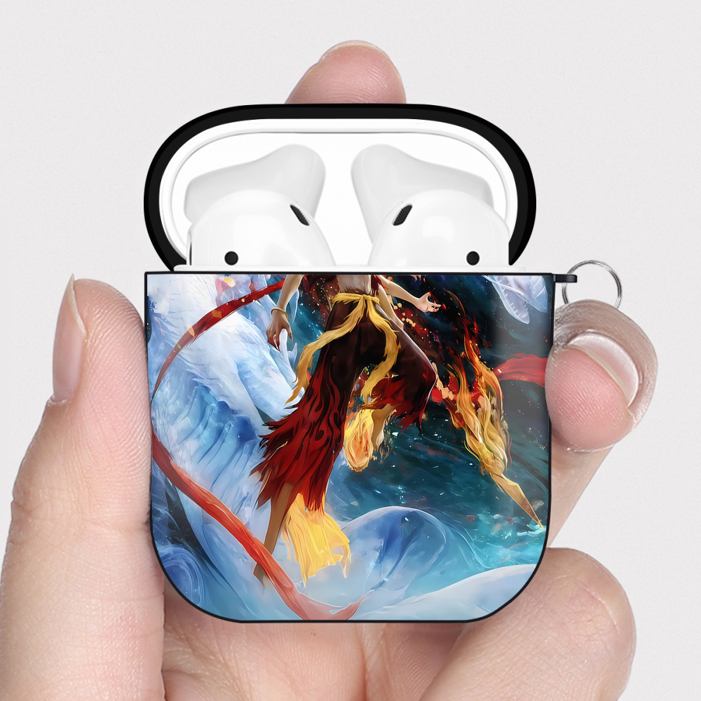 Ne Zha 2 ナタ 魔童の大暴れ AirPods 第2世代保護ケース ハードシェル ブラック 耐衝撃・防指紋・カラビナ付き