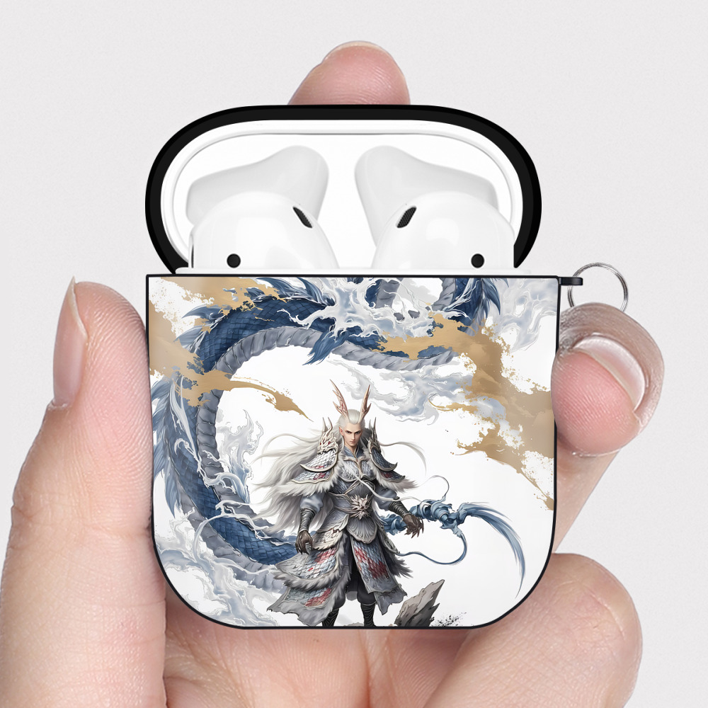 Ne Zha 2 ナタ 魔童の大暴れ AirPods 第2世代保護ケース ハードシェル ブラック 耐衝撃・防指紋・カラビナ付き