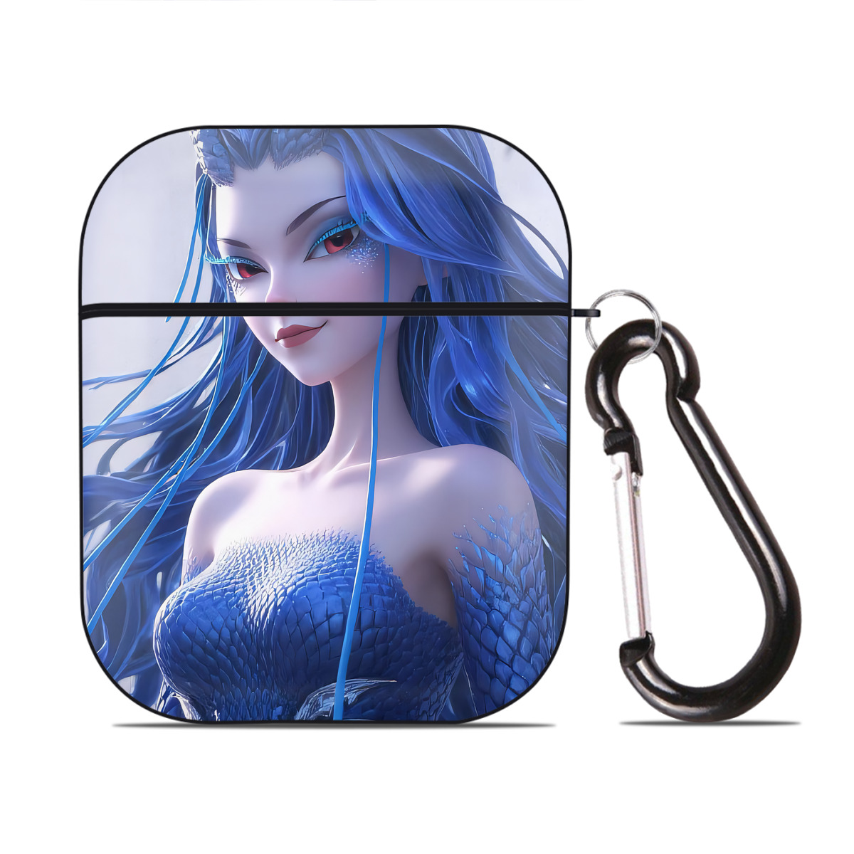 （画像用） Ne Zha 2 ナタ 魔童の大暴れ AirPods 第2世代保護ケース ハードシェル ブラック 耐衝撃・防指紋・カラビナ付き