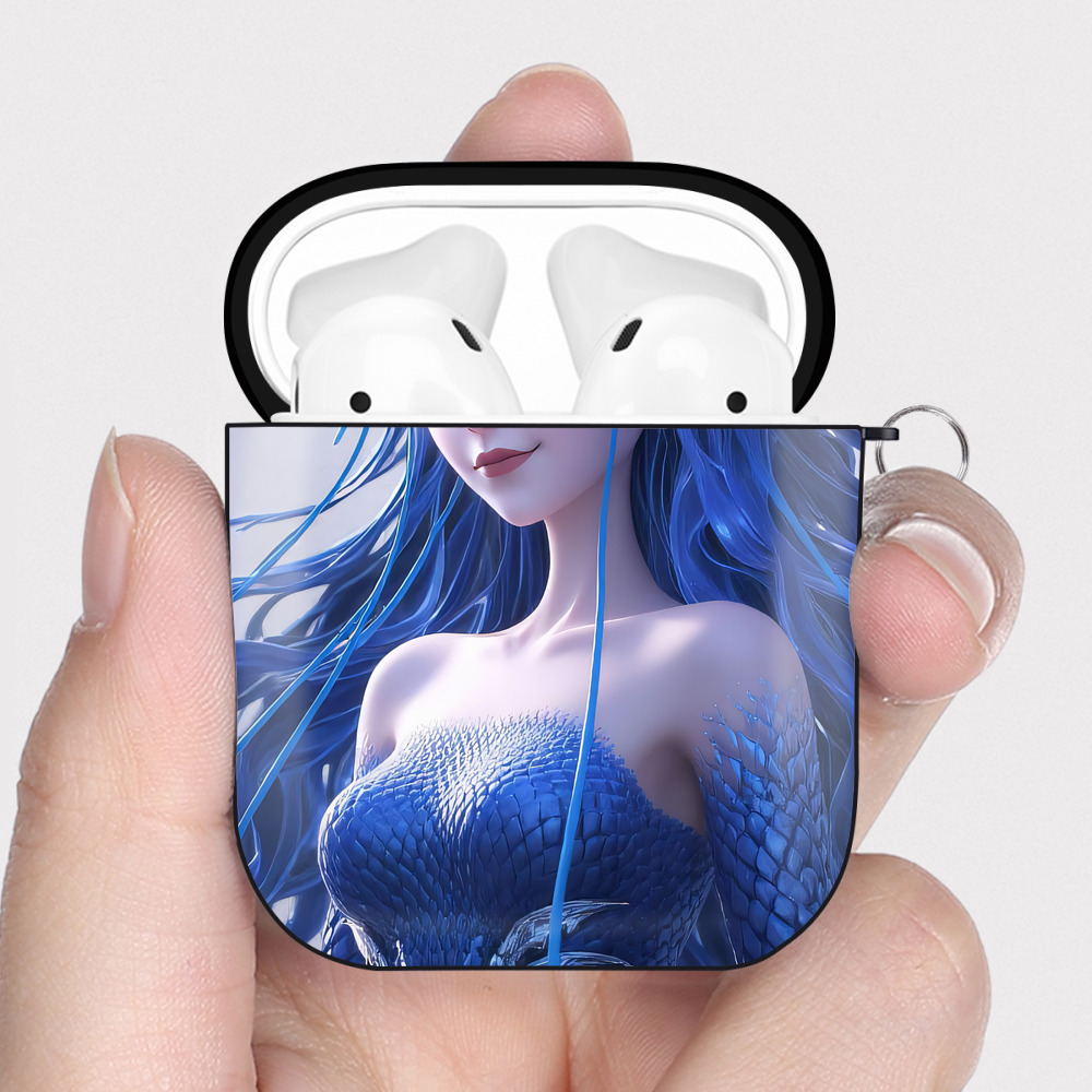 （画像用） Ne Zha 2 ナタ 魔童の大暴れ AirPods 第2世代保護ケース ハードシェル ブラック 耐衝撃・防指紋・カラビナ付き