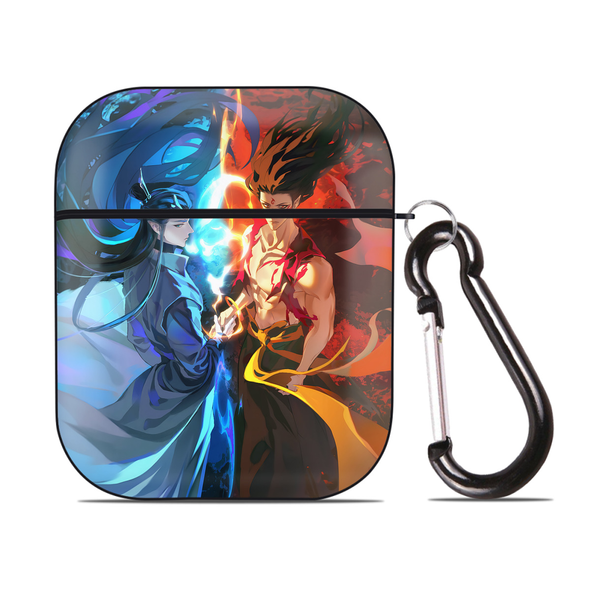 （画像用） Ne Zha 2 ナタ 魔童の大暴れ AirPods 第2世代保護ケース ハードシェル ブラック 耐衝撃・防指紋・カラビナ付き