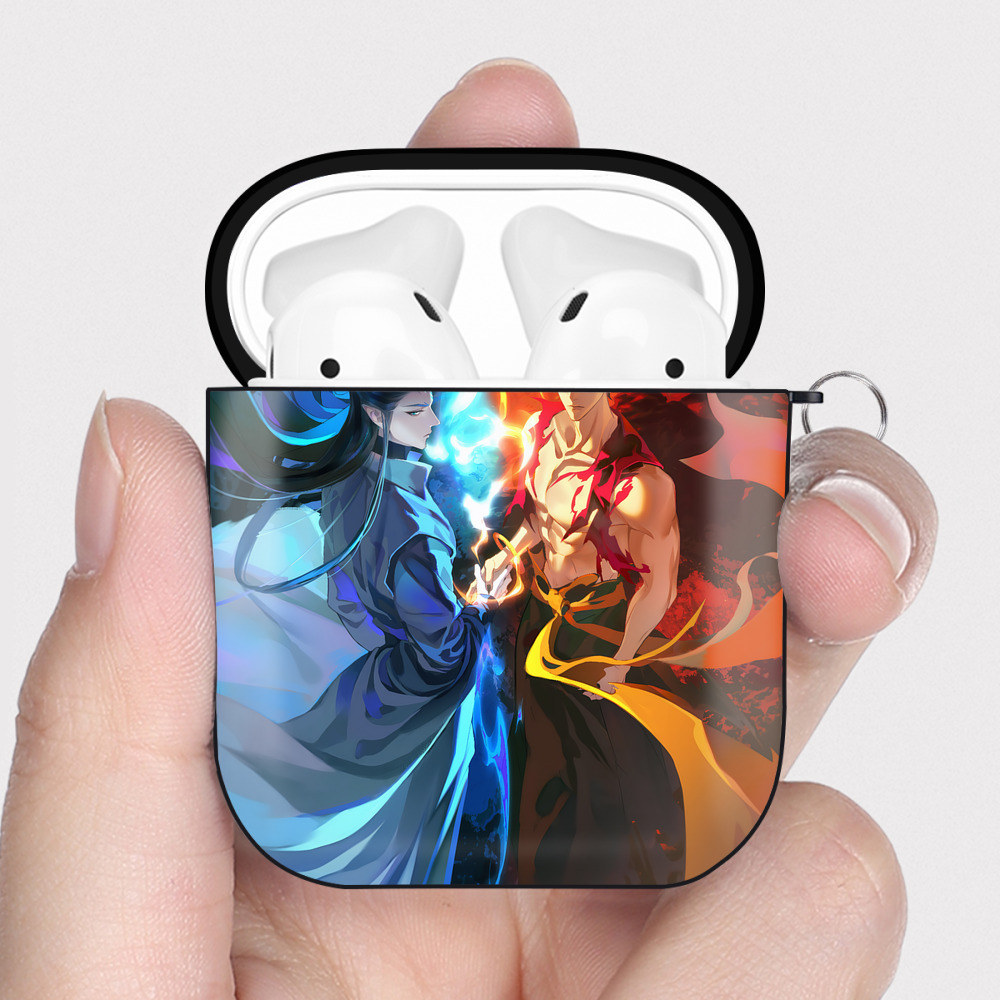 （画像用） Ne Zha 2 ナタ 魔童の大暴れ AirPods 第2世代保護ケース ハードシェル ブラック 耐衝撃・防指紋・カラビナ付き
